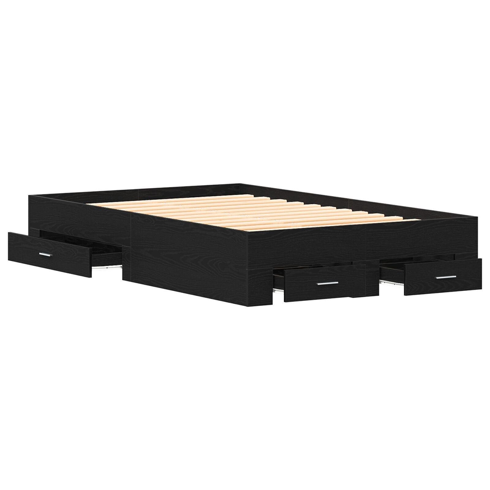 vidaXL Cadru de pat cu sertare Stejar negru 120 x 190 cm Lemn compozit