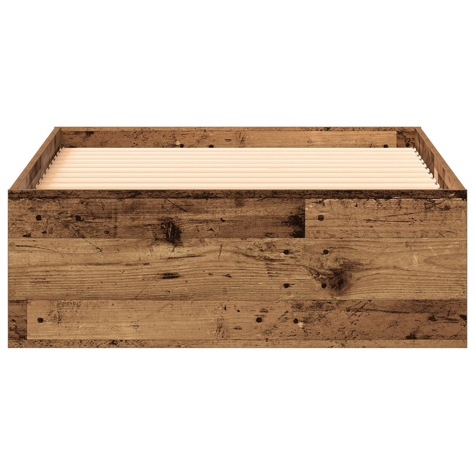 vidaXL Cadru de pat cu sertare Lemn vechi 100 x 200 cm Lemn compozit