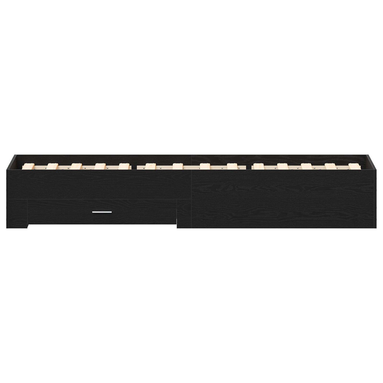 vidaXL Cadru de pat cu sertare Stejar negru 100 x 200 cm Lemn compozit