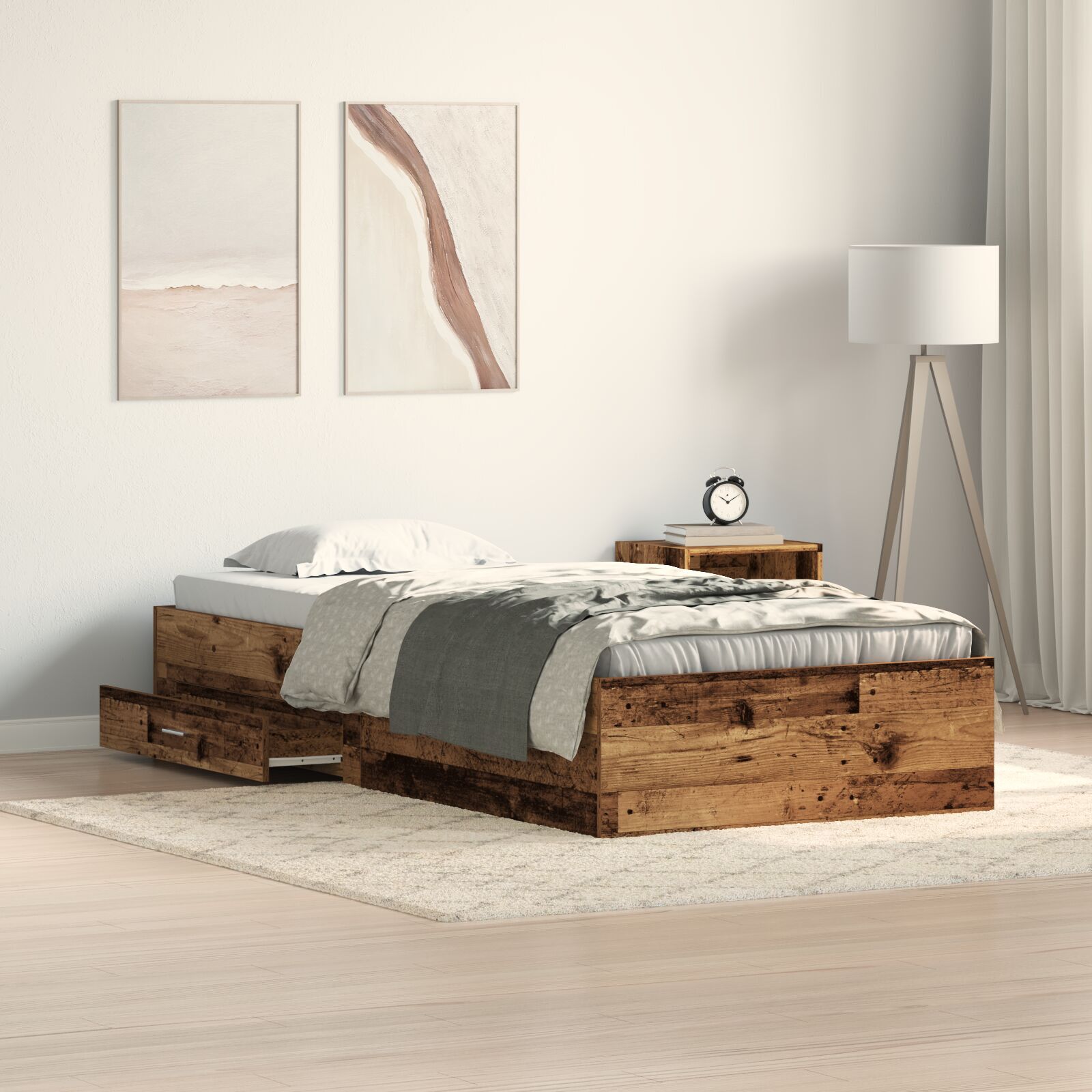 Rama pat vidaXL Lemn vechi 90x190 cm Lemn ingineresc Rama pat vidaXL Lemn vechi 90x190 cm Lemn ingineresc