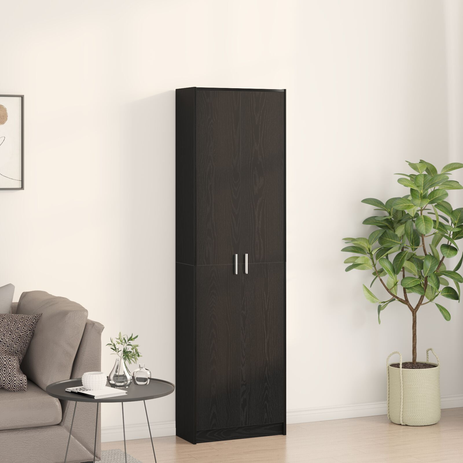 vidaXL Dulap Stejar Negru 55x25x189 cm Lemn Prelucrat vidaXL Dulap Stejar Negru 55x25x189 cm Lemn Prelucrat