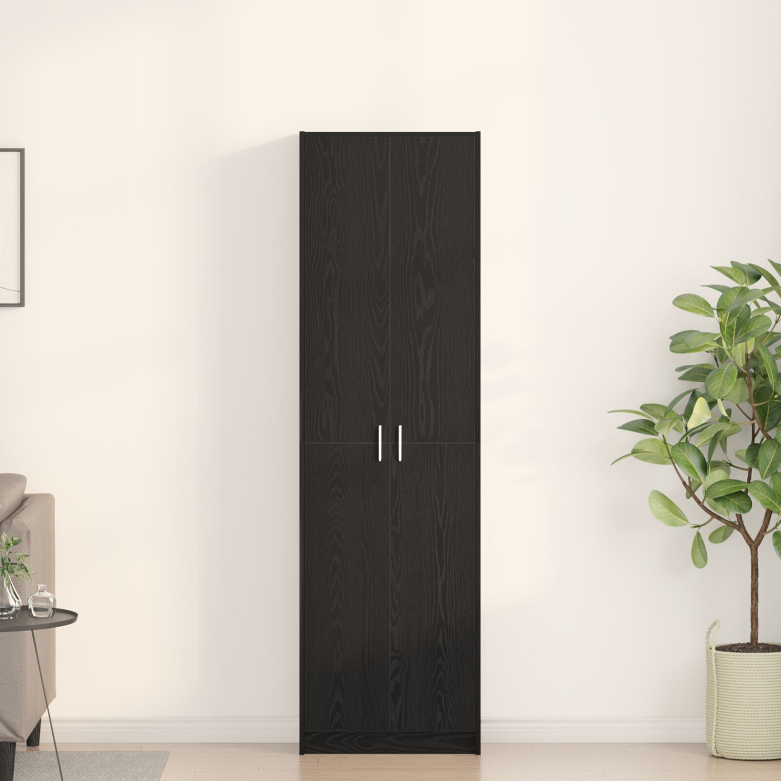vidaXL Dulap Stejar Negru 55x25x189 cm Lemn Prelucrat vidaXL Dulap Stejar Negru 55x25x189 cm Lemn Prelucrat