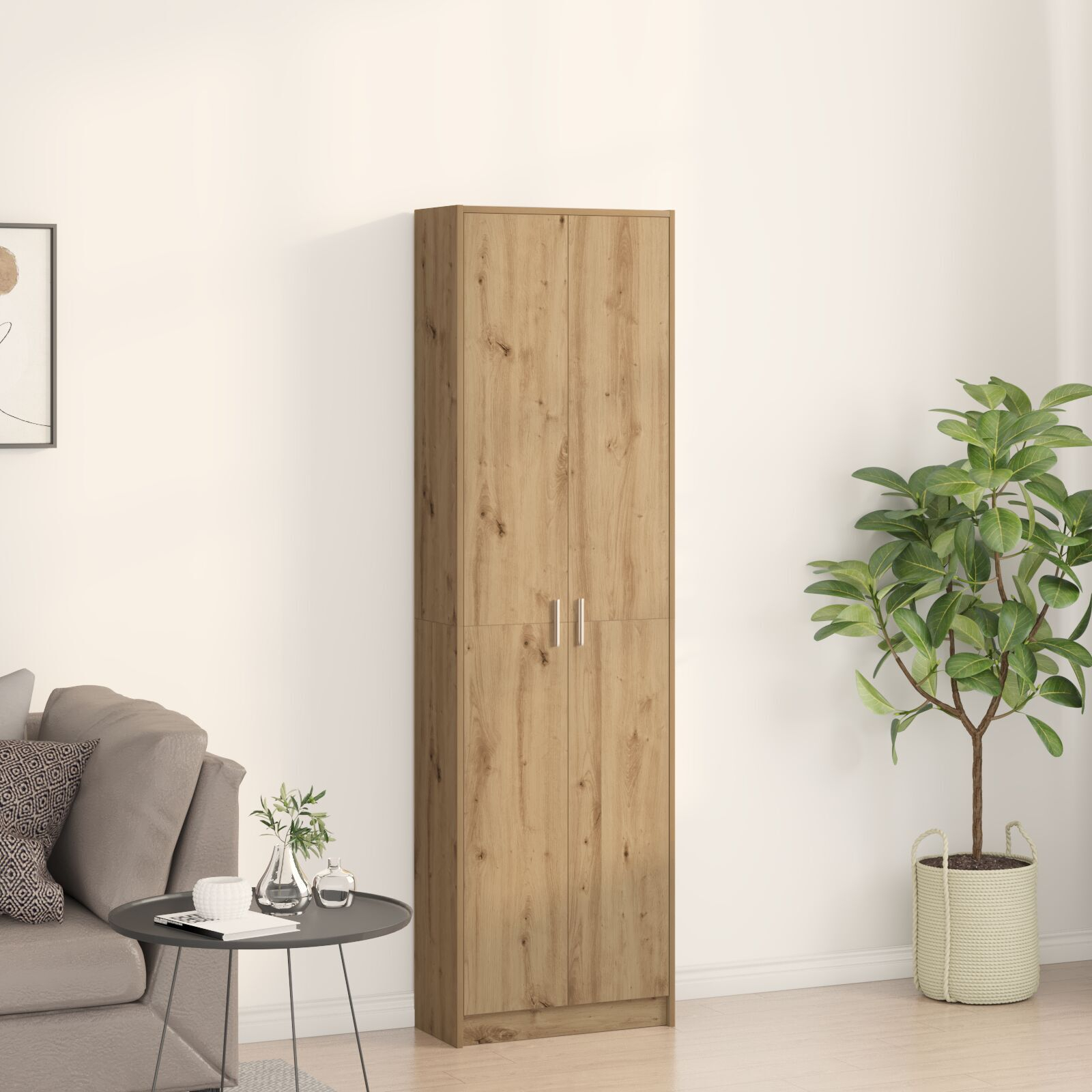 vidaXL Dulap Artisan Oak 55x25x189 cm Lemn Prelucrat vidaXL Dulap Artisan Oak 55x25x189 cm Lemn Prelucrat