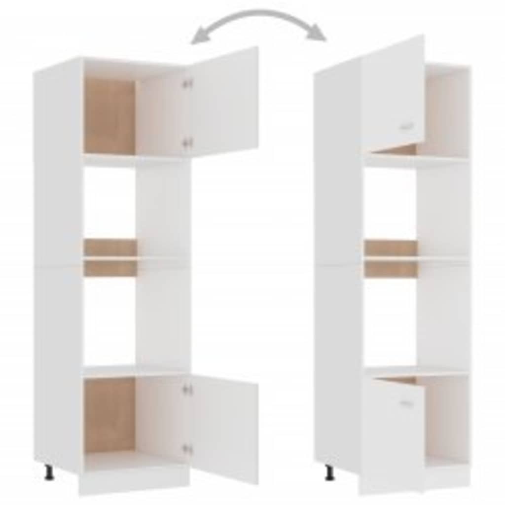 vidaXL Dulap cuptor microunde “Lyon”, alb, 60 x 57 x 207 cm, PAL