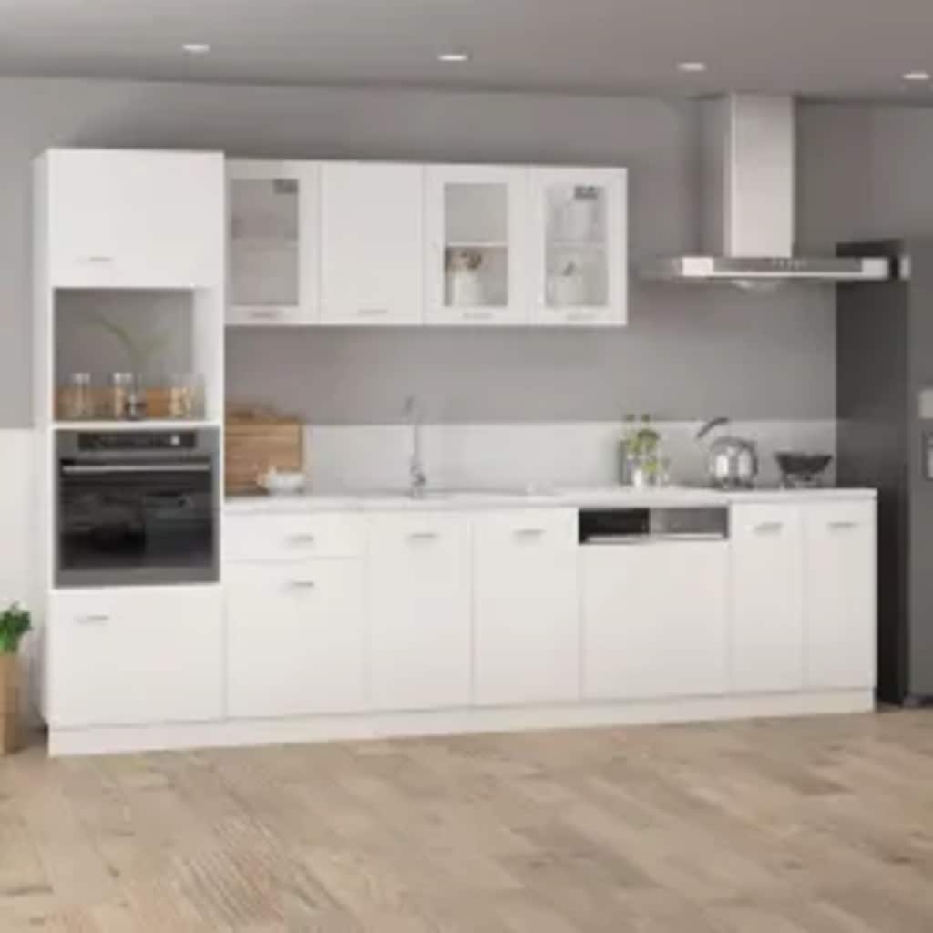 vidaXL Dulap cuptor microunde “Lyon”, alb, 60 x 57 x 207 cm, PAL