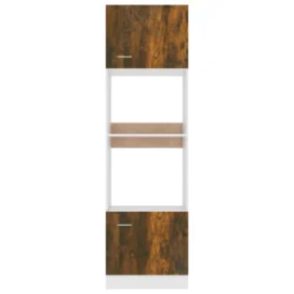 vidaXL Dulap cuptor microunde “Lyon” stejar afumat 60x57x207cm vidaXL Dulap cuptor microunde “Lyon” stejar afumat 60x57x207cm