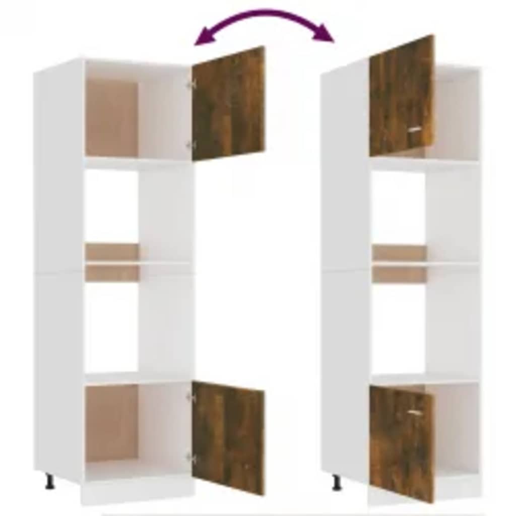 vidaXL Dulap cuptor microunde “Lyon” stejar afumat 60x57x207cm vidaXL Dulap cuptor microunde “Lyon” stejar afumat 60x57x207cm