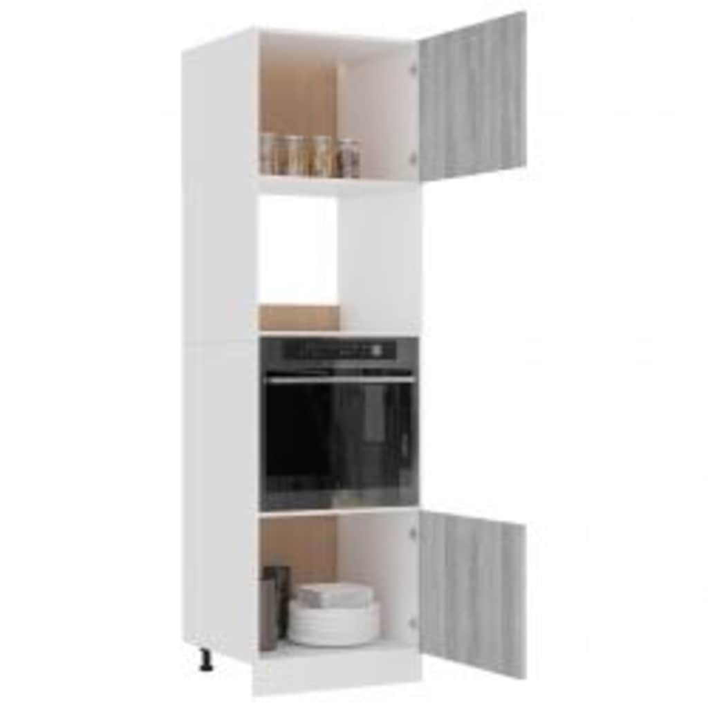 vidaXL Dulap cuptor microunde “Lyon”, gri sonoma, 60x57x207cm vidaXL Dulap cuptor microunde “Lyon”, gri sonoma, 60x57x207cm