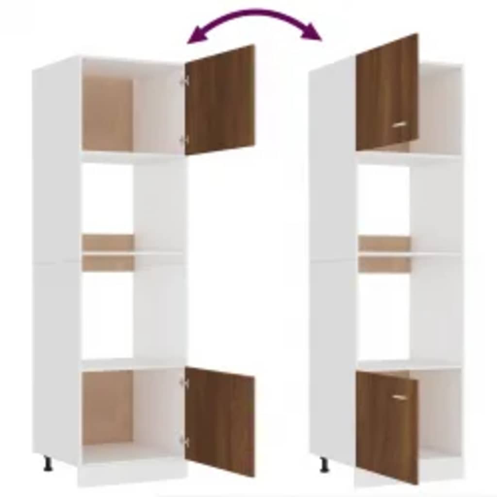 vidaXL Dulap cuptor microunde “Lyon” stejar maro 60x57x207 cm