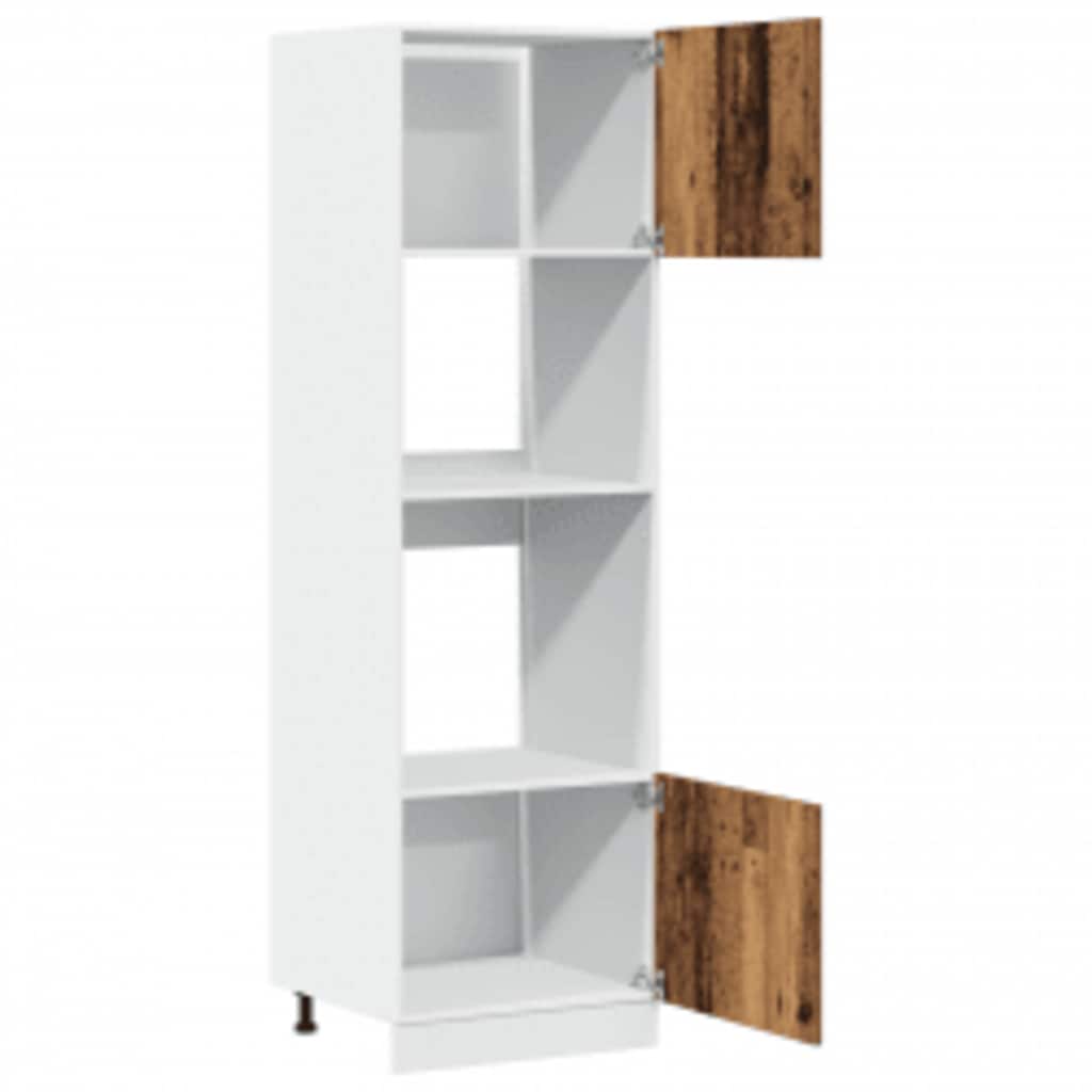 vidaXL Dulap cuptor microunde “Lyon”, Lemn vechi, 60 x 57 x 207 cm vidaXL Dulap cuptor microunde “Lyon”, Lemn vechi, 60 x 57 x 207 cm