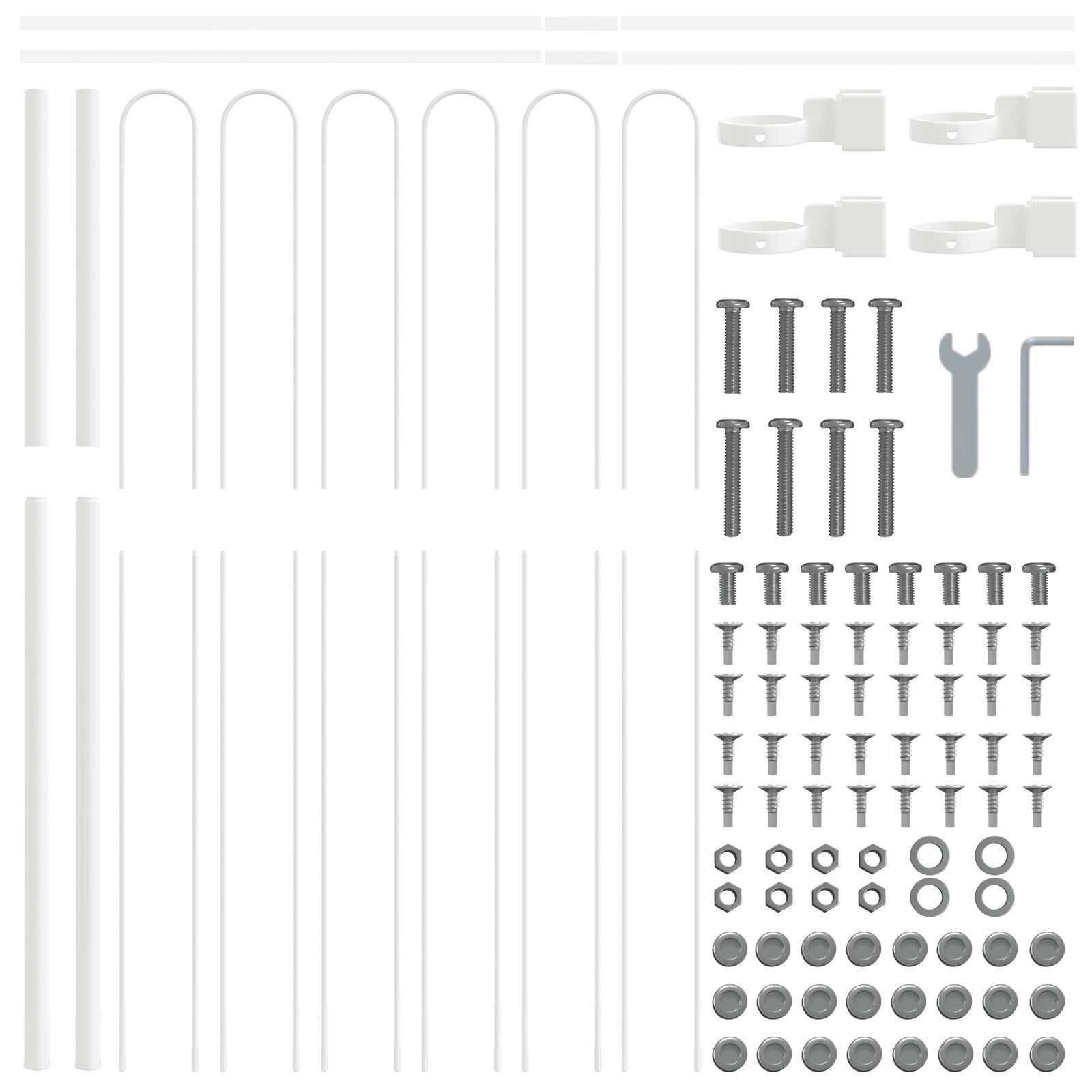 vidaXL Gard de Grădină Alb 3.4 x 1.5 m Oțel vopsit în pulbere