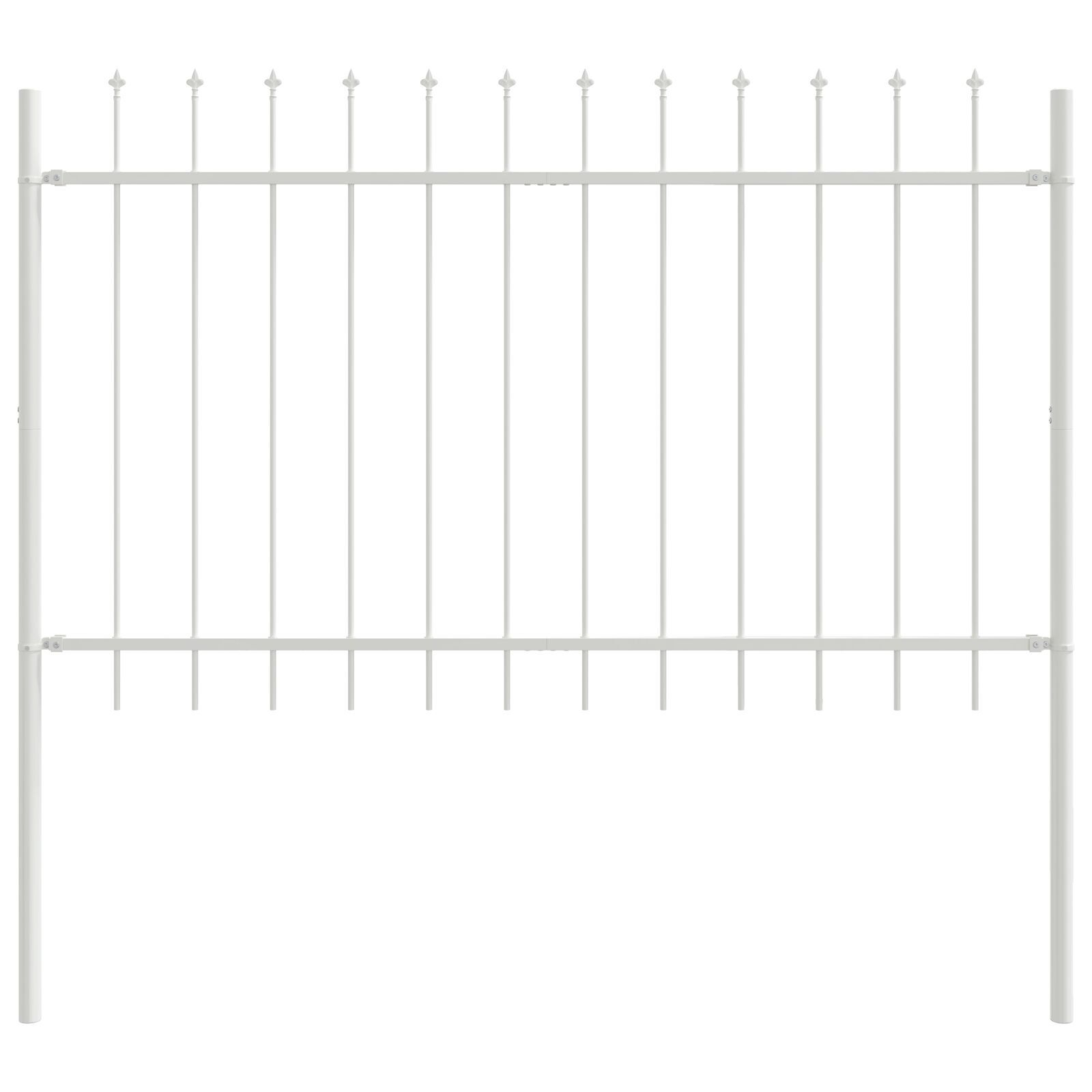 vidaXL Gard de Grădină Alb 5.1 x 1.2 m Oțel vopsit în pulbere