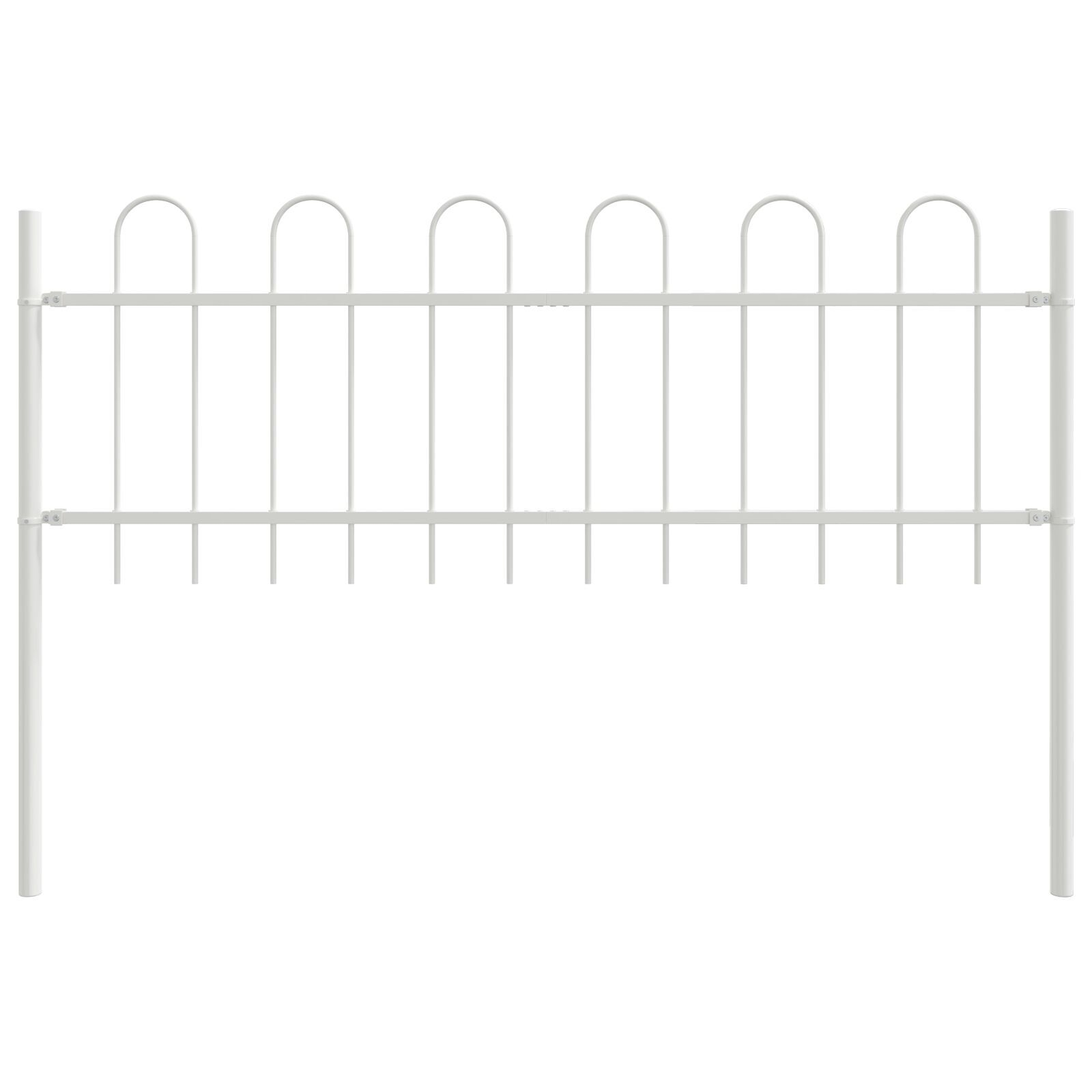 vidaXL Gard de Grădină Alb 5.1 x 0.6 m Oțel vopsit în pulbere