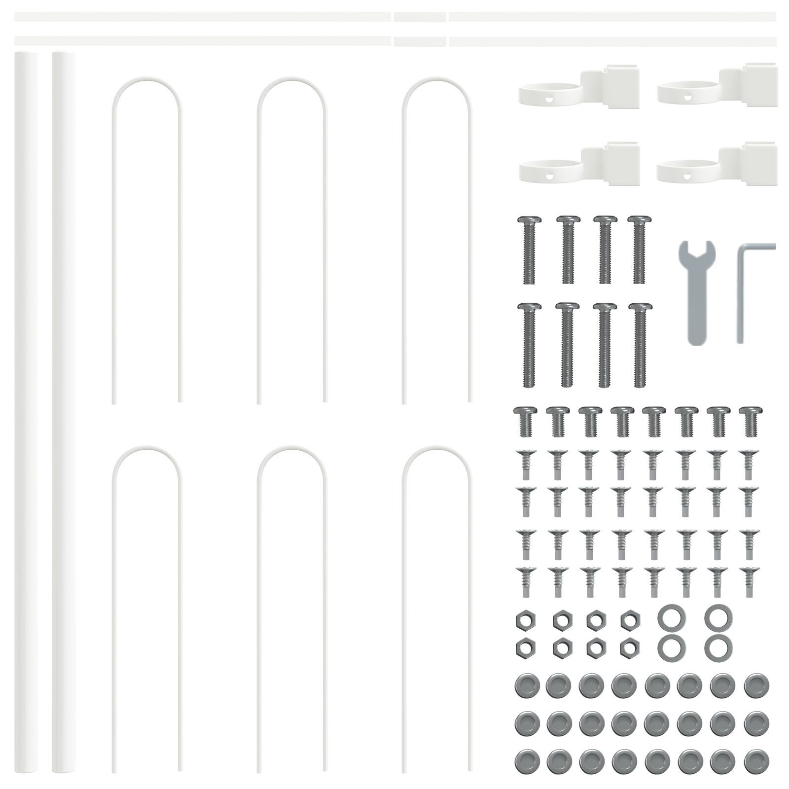 vidaXL Gard de Grădină Alb 5.1 x 0.6 m Oțel vopsit în pulbere