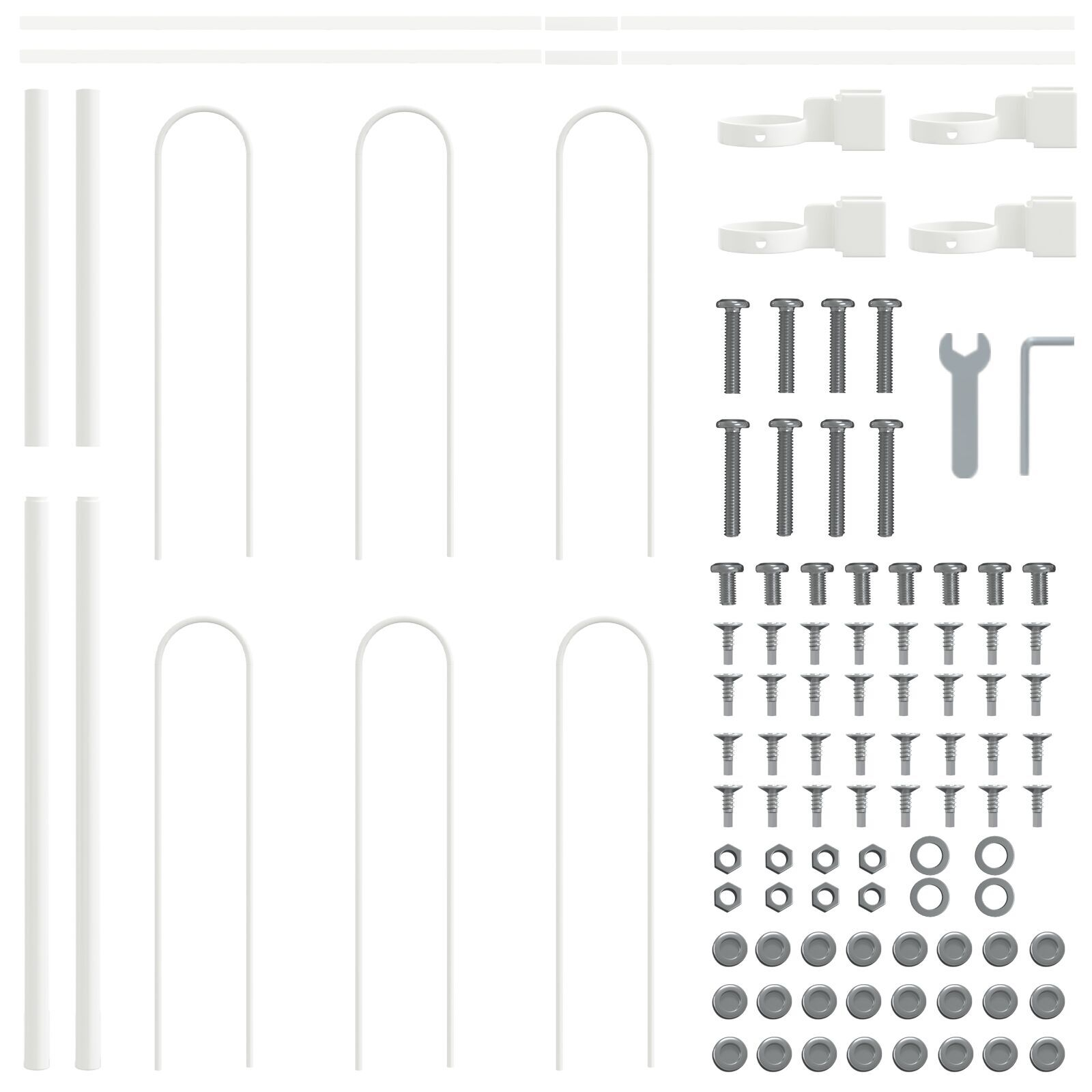 vidaXL Gard de Grădină Alb 5.1 x 1 m Oțel vopsit în pulbere
