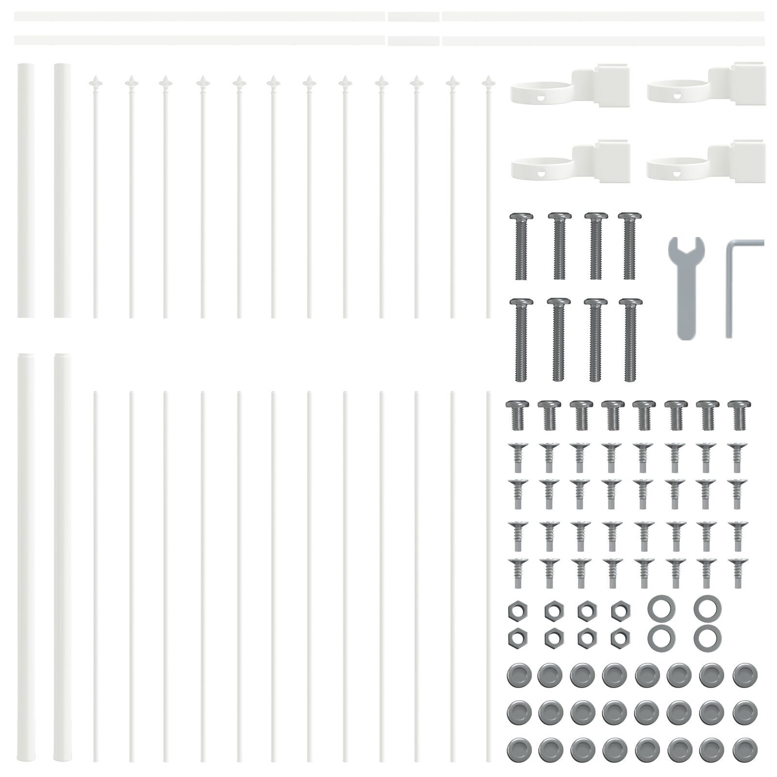 vidaXL Gard de Grădină Alb 6.8 x 1.5 m Oțel vopsit în pulbere
