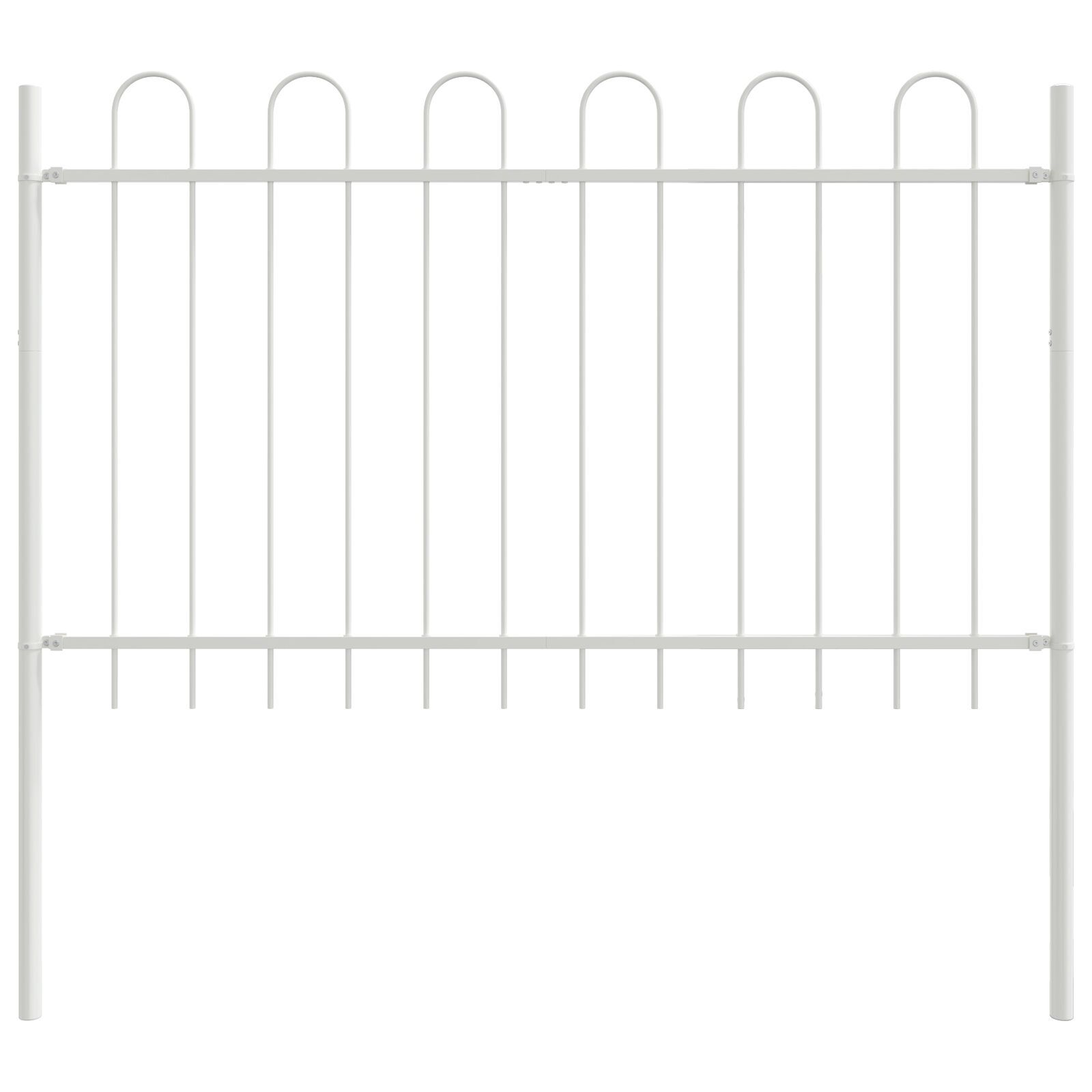 vidaXL Gard de Grădină Alb 6.8 x 1 m Oțel vopsit în pulbere