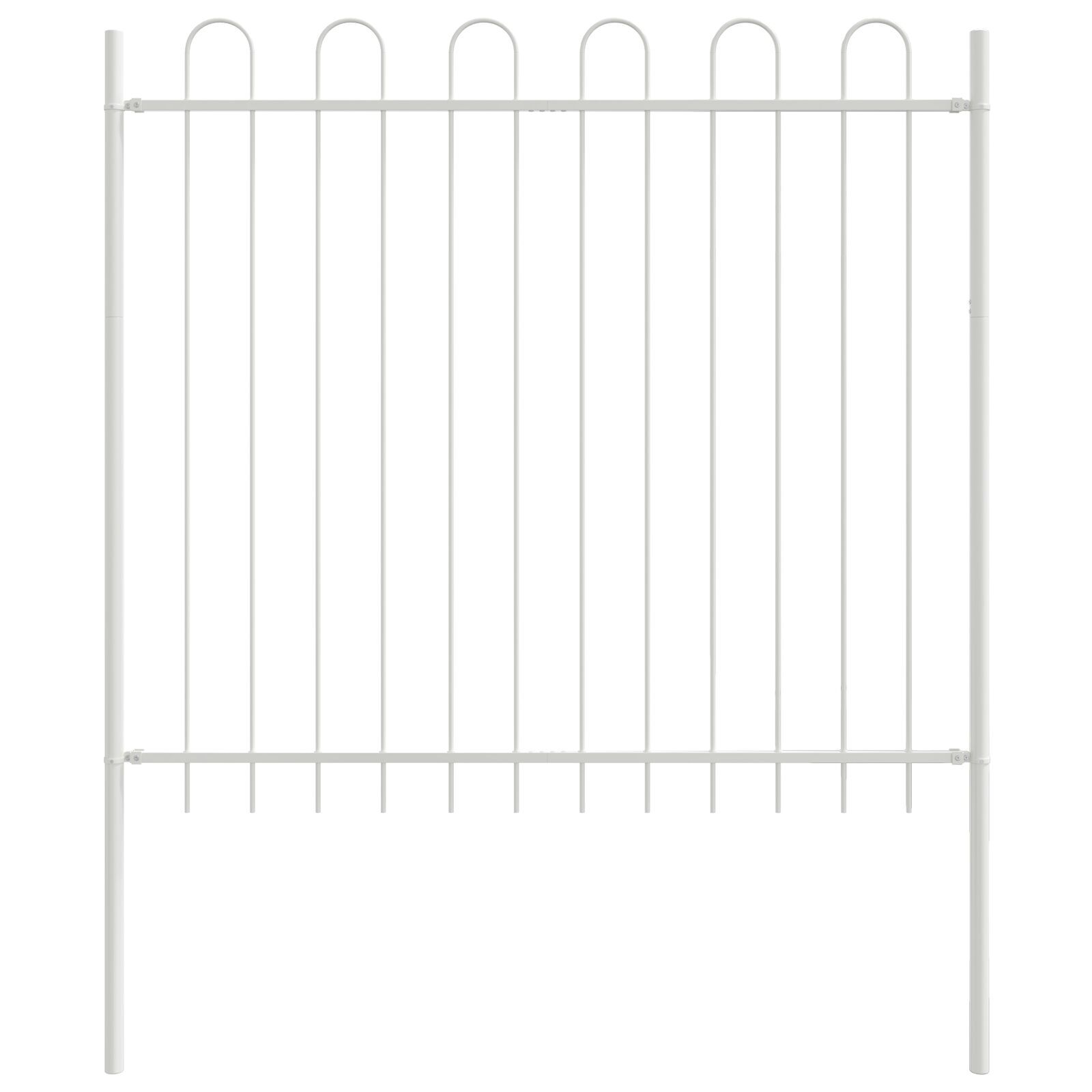 vidaXL Gard de Grădină Alb 11.9 x 1.5 m Oțel vopsit în pulbere