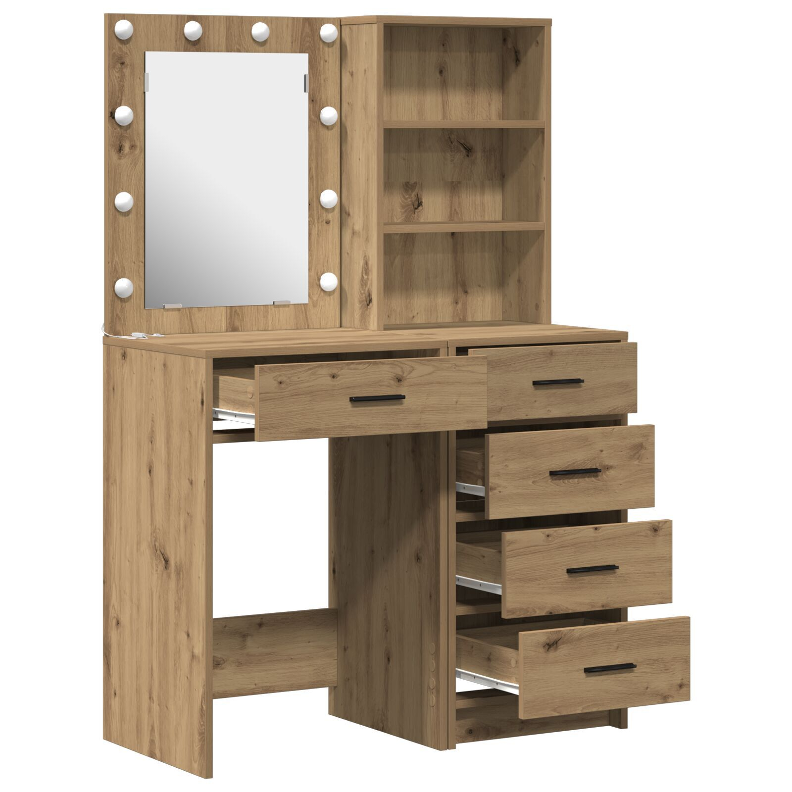 vidaXL Masă de Machiaj 2 pcs Maro 50 x 41 x 135 cm Lemn compozit