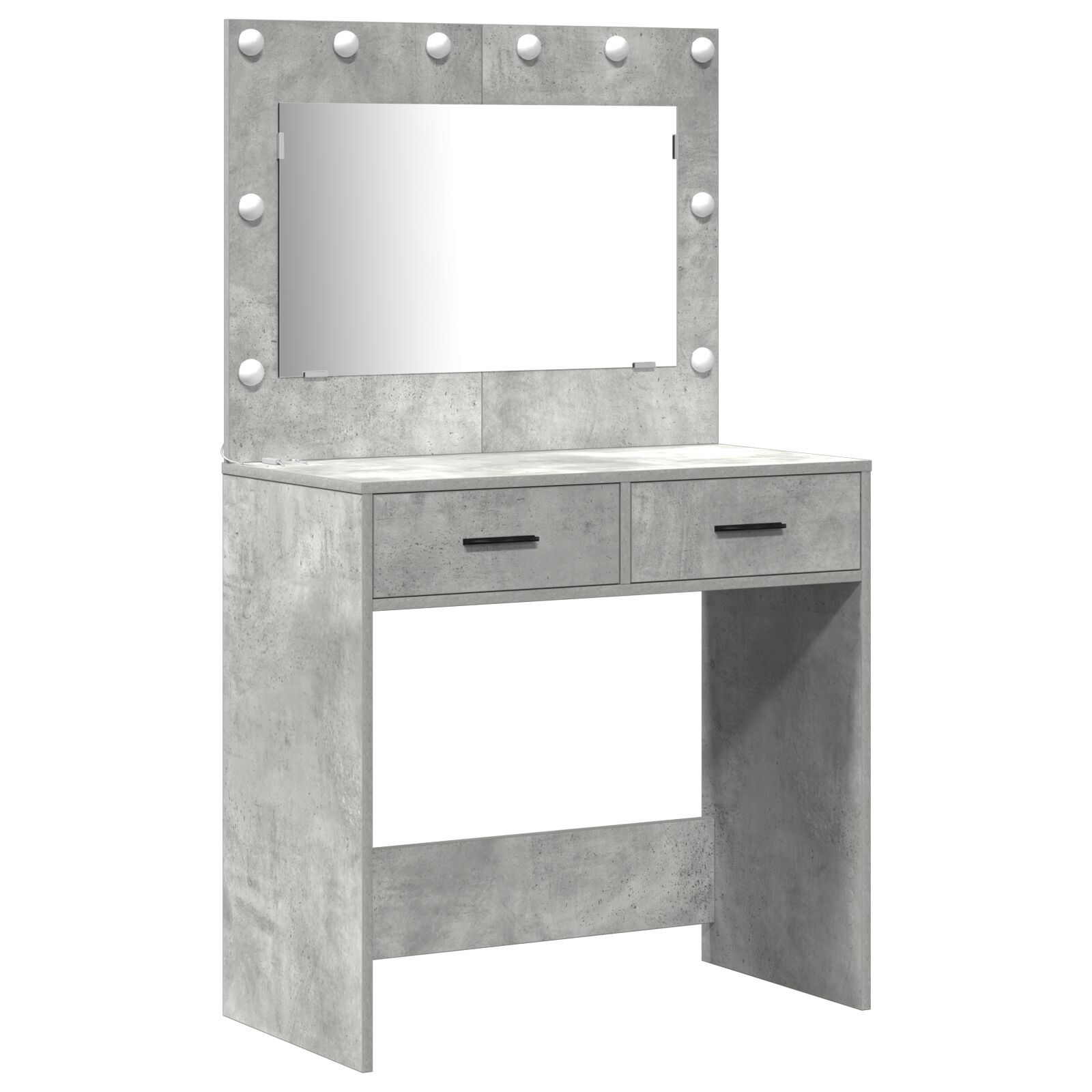 Set de toaletă 2 piese cu LED Gri beton din lemn prelucrat Set de toaletă 2 piese cu LED Gri beton din lemn prelucrat
