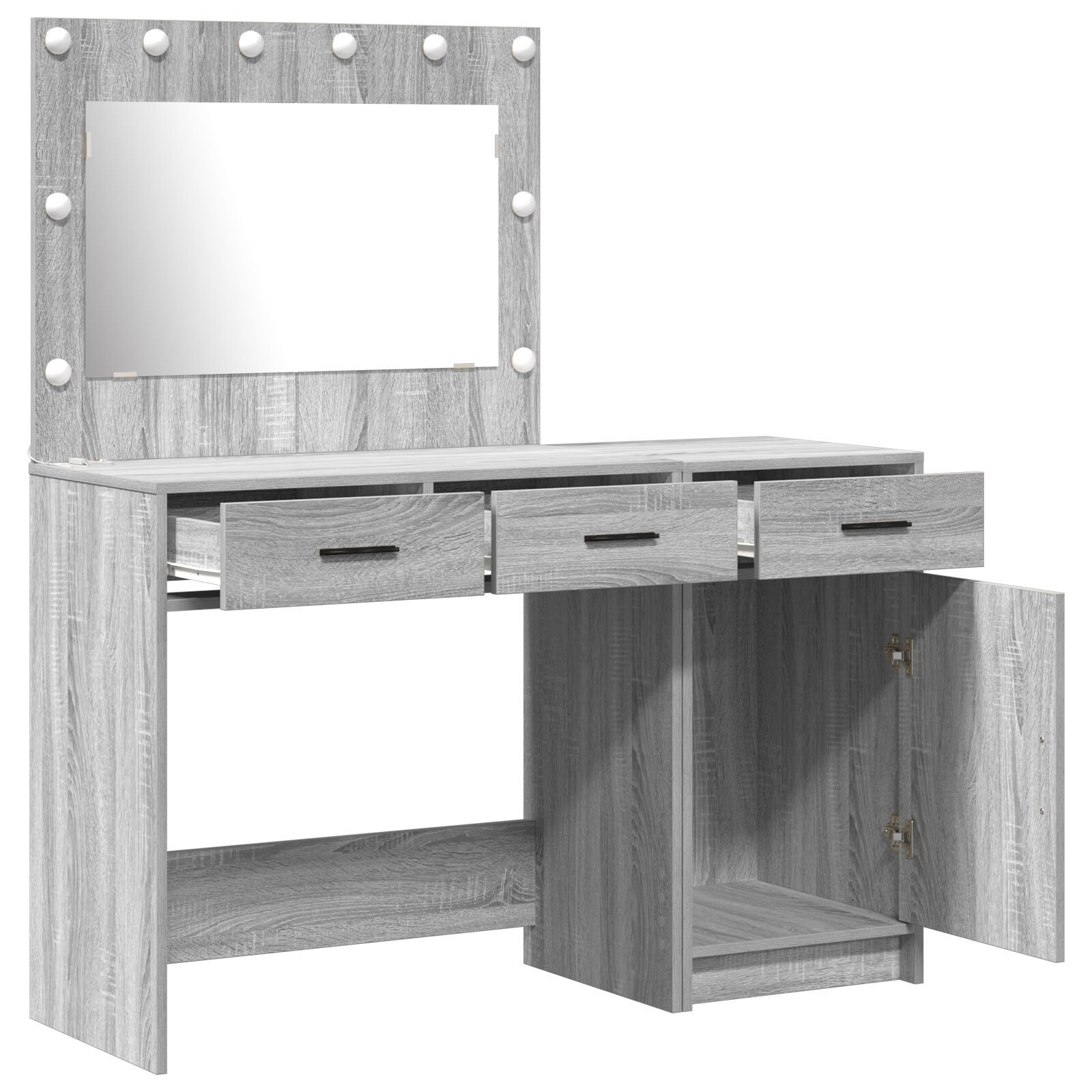 vidaXL Masă de Machiaj cu ușă 2 pcs Gri 40 x 41 x 75 cm Lemn compozit vidaXL Masă de Machiaj cu ușă 2 pcs Gri 40 x 41 x 75 cm Lemn compozit