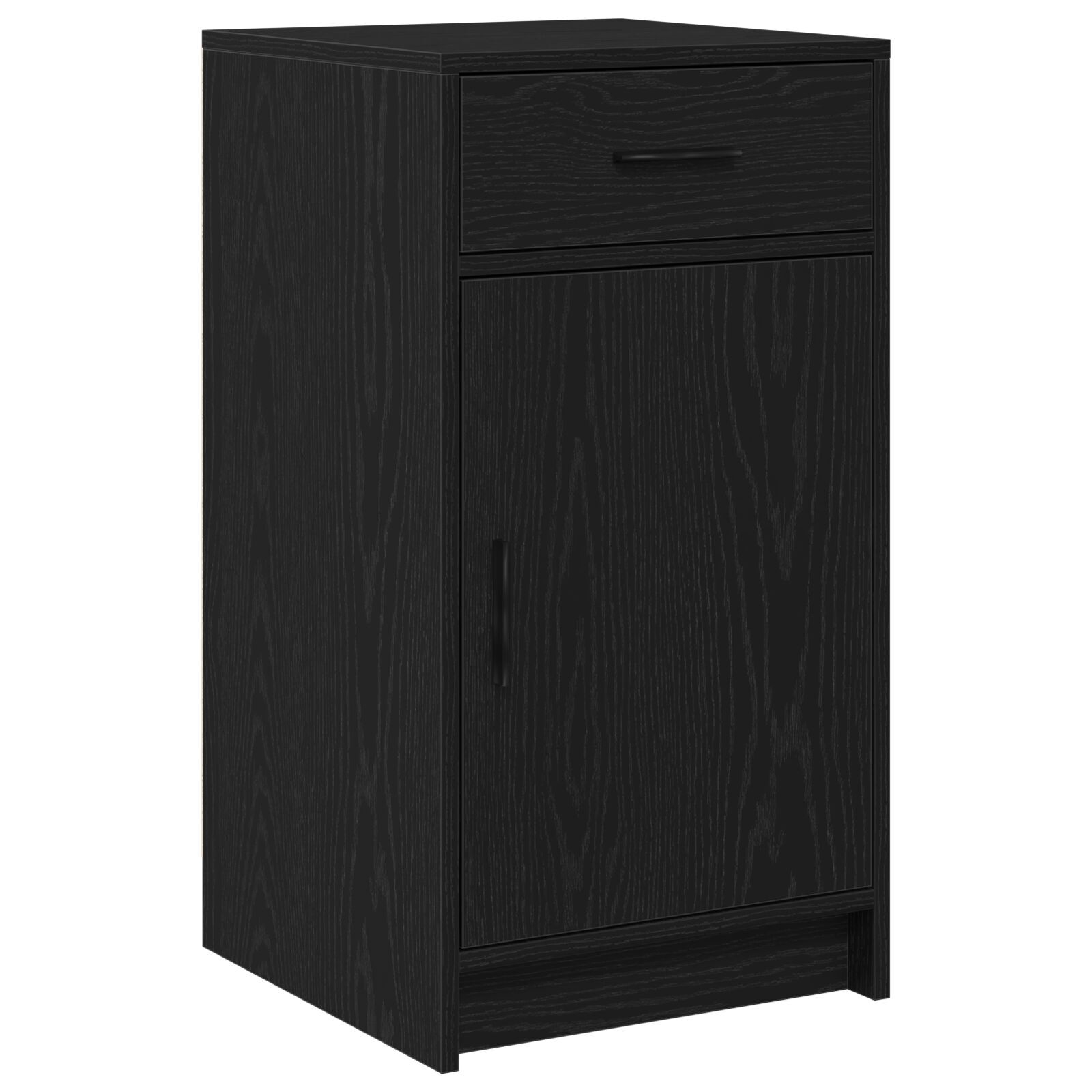 vidaXL Set masă toaletă cu LED 3 piese, negru, lemn prelucrat