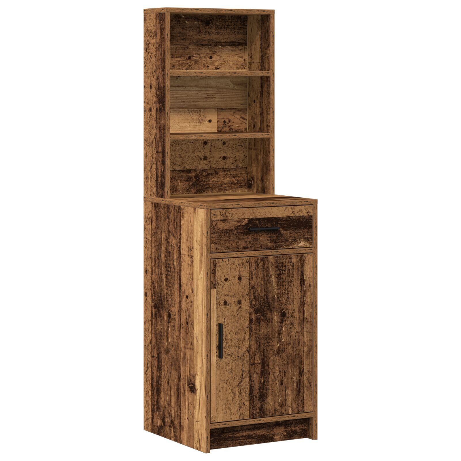 vidaXL Set masă de toaletă cu LED 3 pcs Lemn vechi Lemn compozit