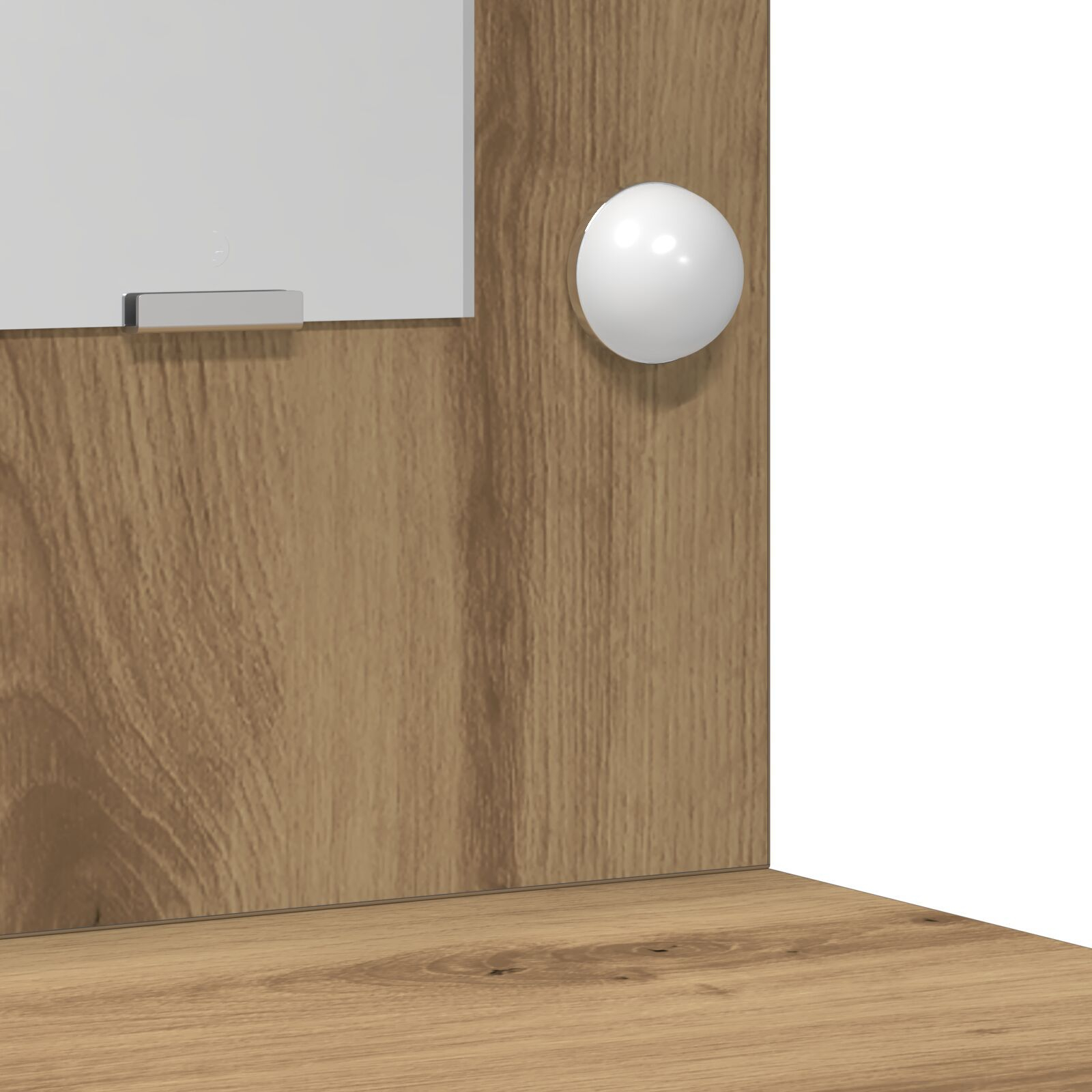 vidaXL Set masă de toaletă cu LED 3 pcs Stejar Artizanal Lemn compozit