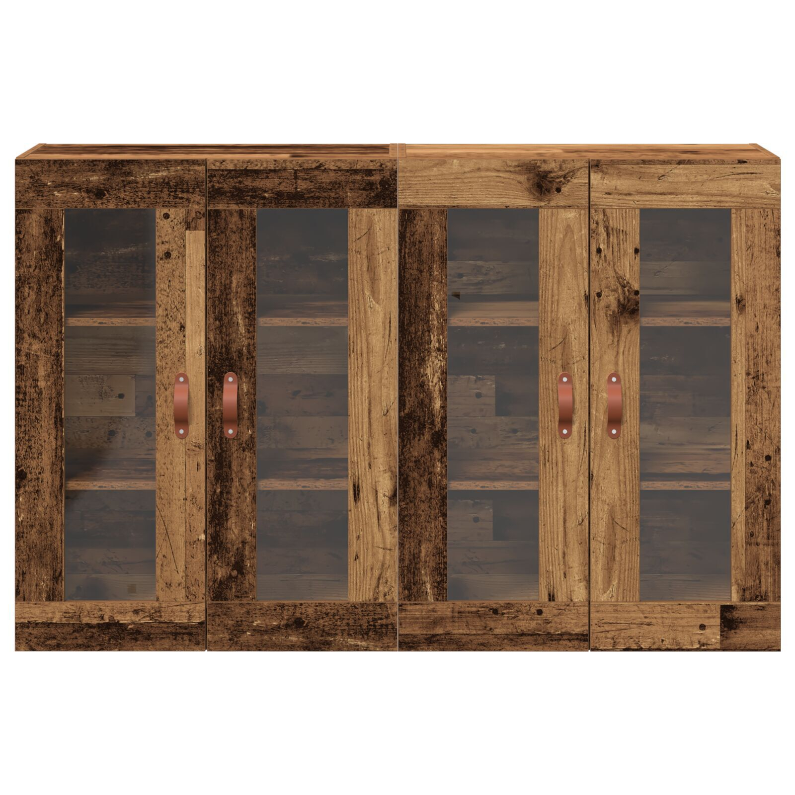 vidaXL Dulap montat pe perete 2 pcs Lemn vechi 69.5 x 34 x 90 cm