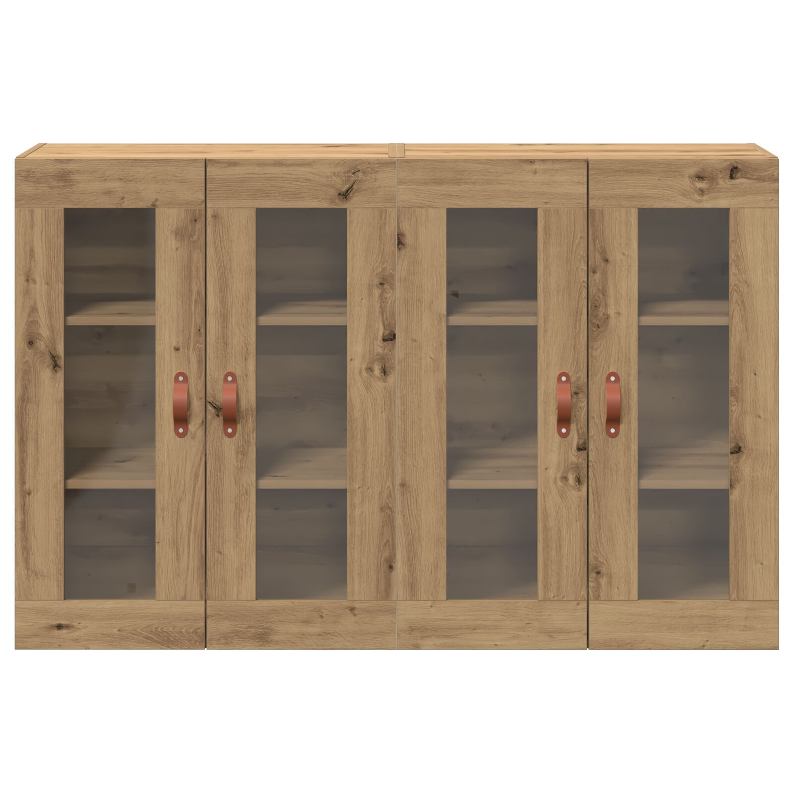 vidaXL Dulap montat pe perete 2 pcs stejar artizanal 69.5 x 34 x 90 cm