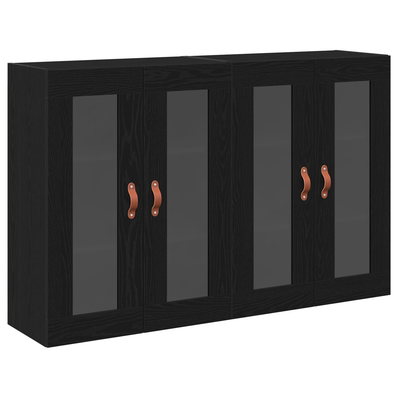 vidaXL Dulap montat pe perete 2 pcs Stejar negru 69.5 x 34 x 90 cm