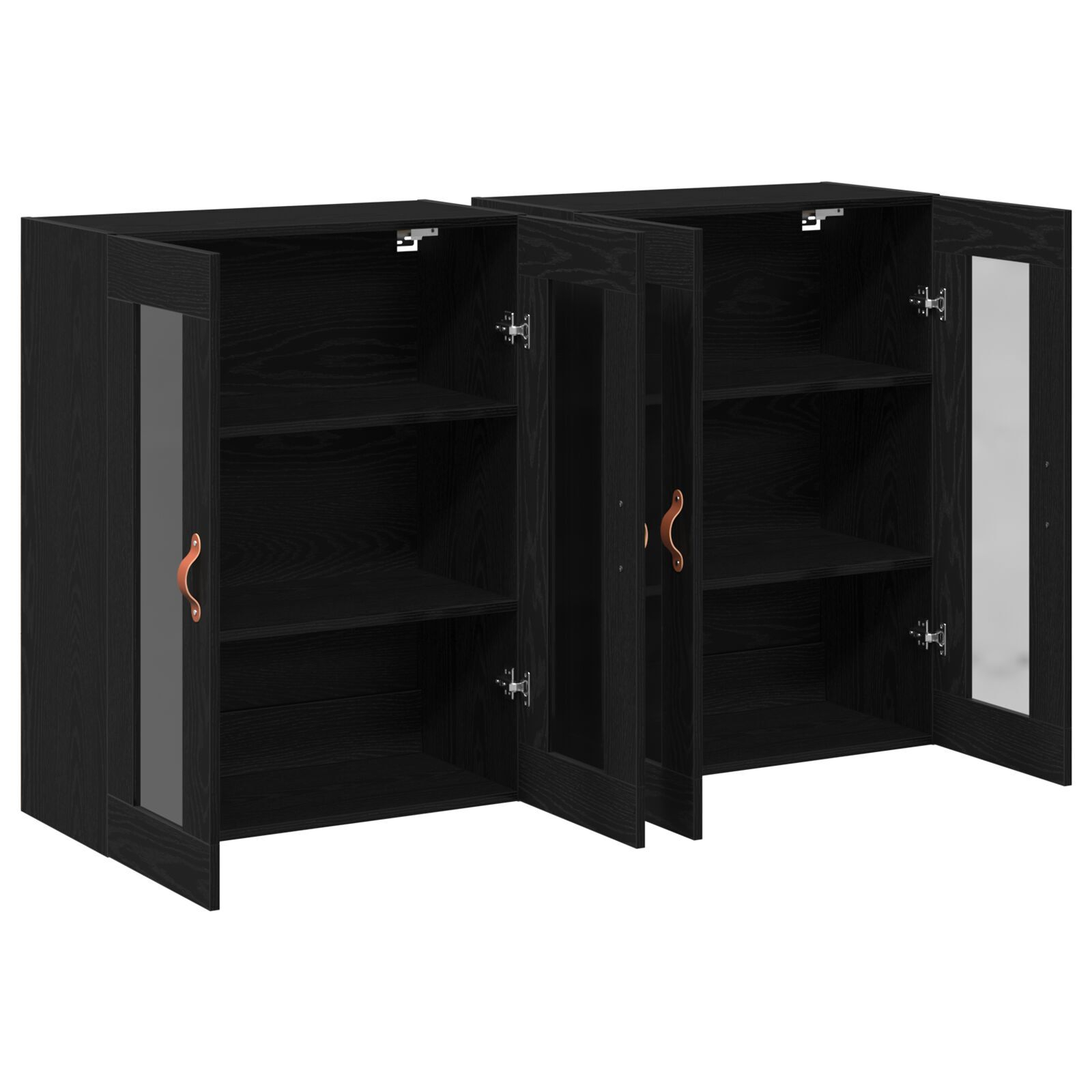 vidaXL Dulap montat pe perete 2 pcs Stejar negru 69.5 x 34 x 90 cm