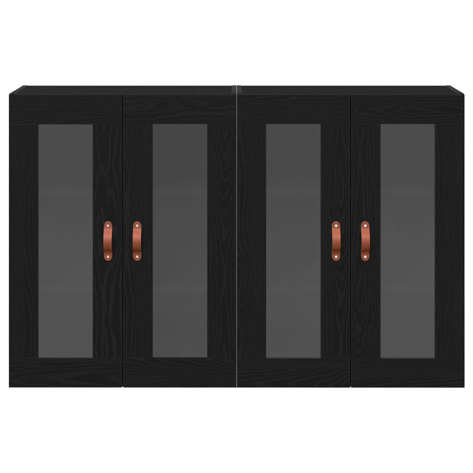 vidaXL Dulap montat pe perete 2 pcs Stejar negru 69.5 x 34 x 90 cm