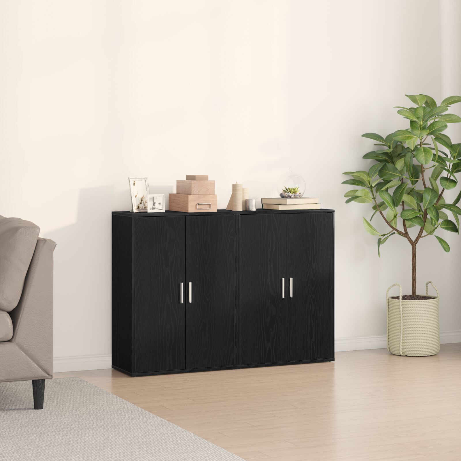 vidaXL Bufet Stejar negru 60 x 31 x 84 cm Lemn compozit vidaXL Bufet Stejar negru 60 x 31 x 84 cm Lemn compozit