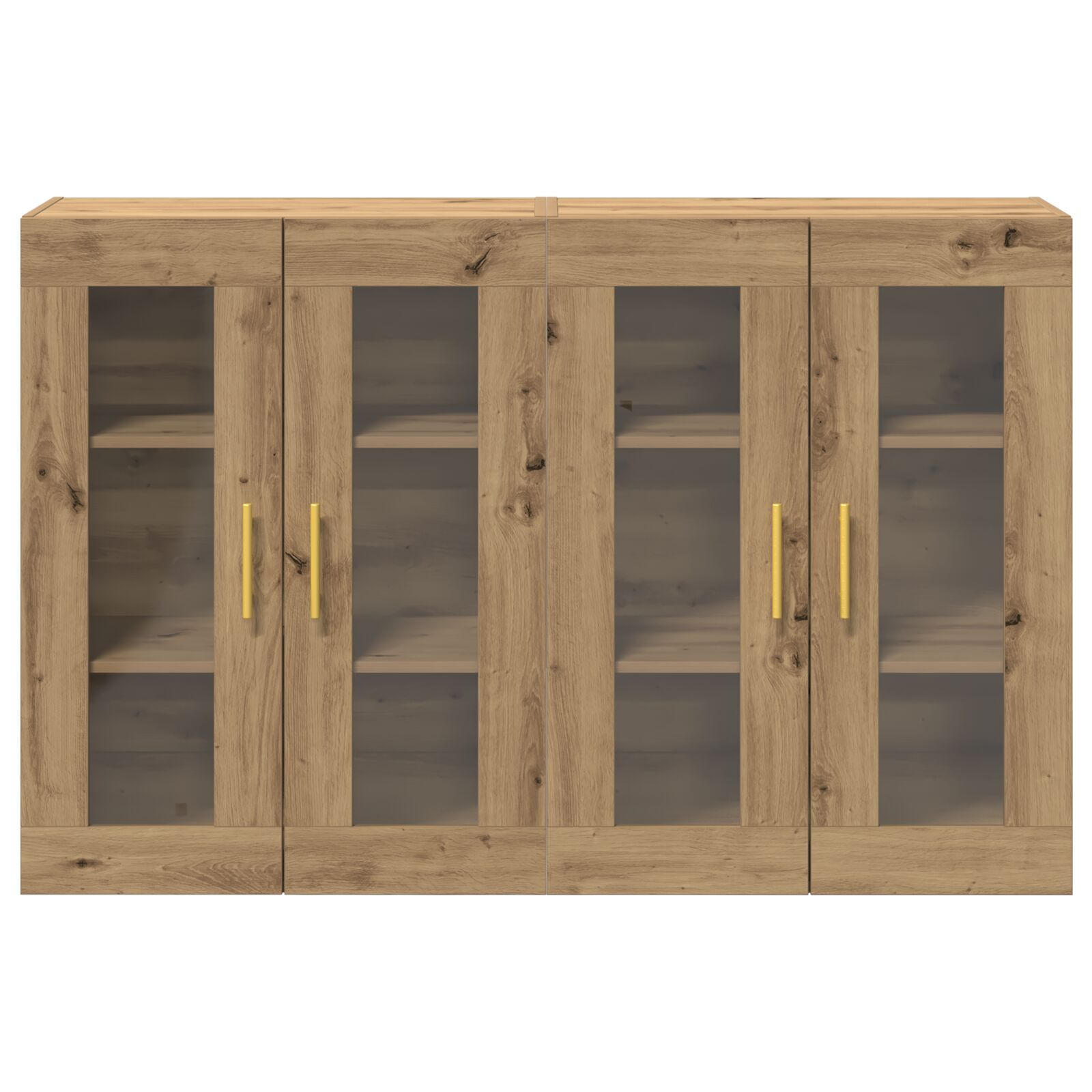 vidaXL Dulap montat pe perete 2 pcs stejar artizanal 69.5 x 34 x 90 cm