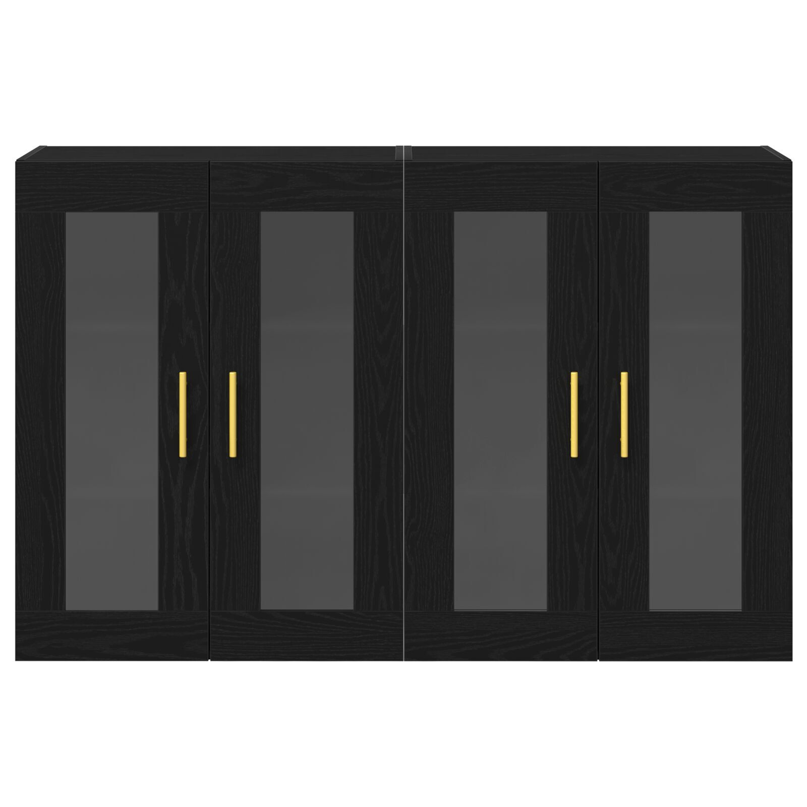 vidaXL Dulap montat pe perete 2 pcs Stejar negru 69.5 x 34 x 90 cm