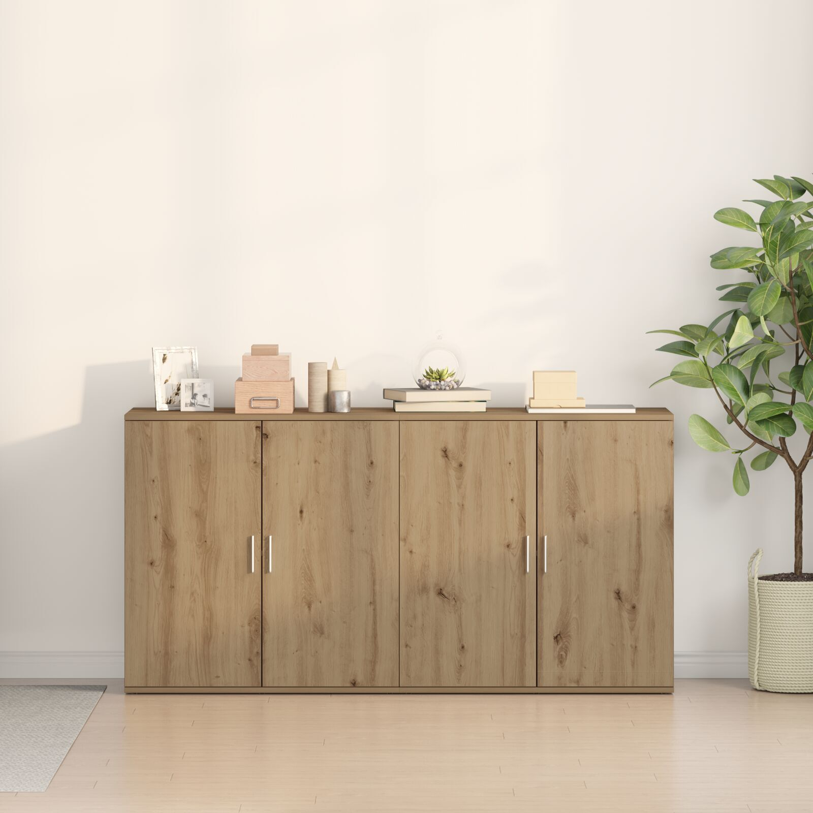 vidaXL Bufeturi 2 pcs stejar artizanal 79 x 38 x 80 cm Lemn compozit