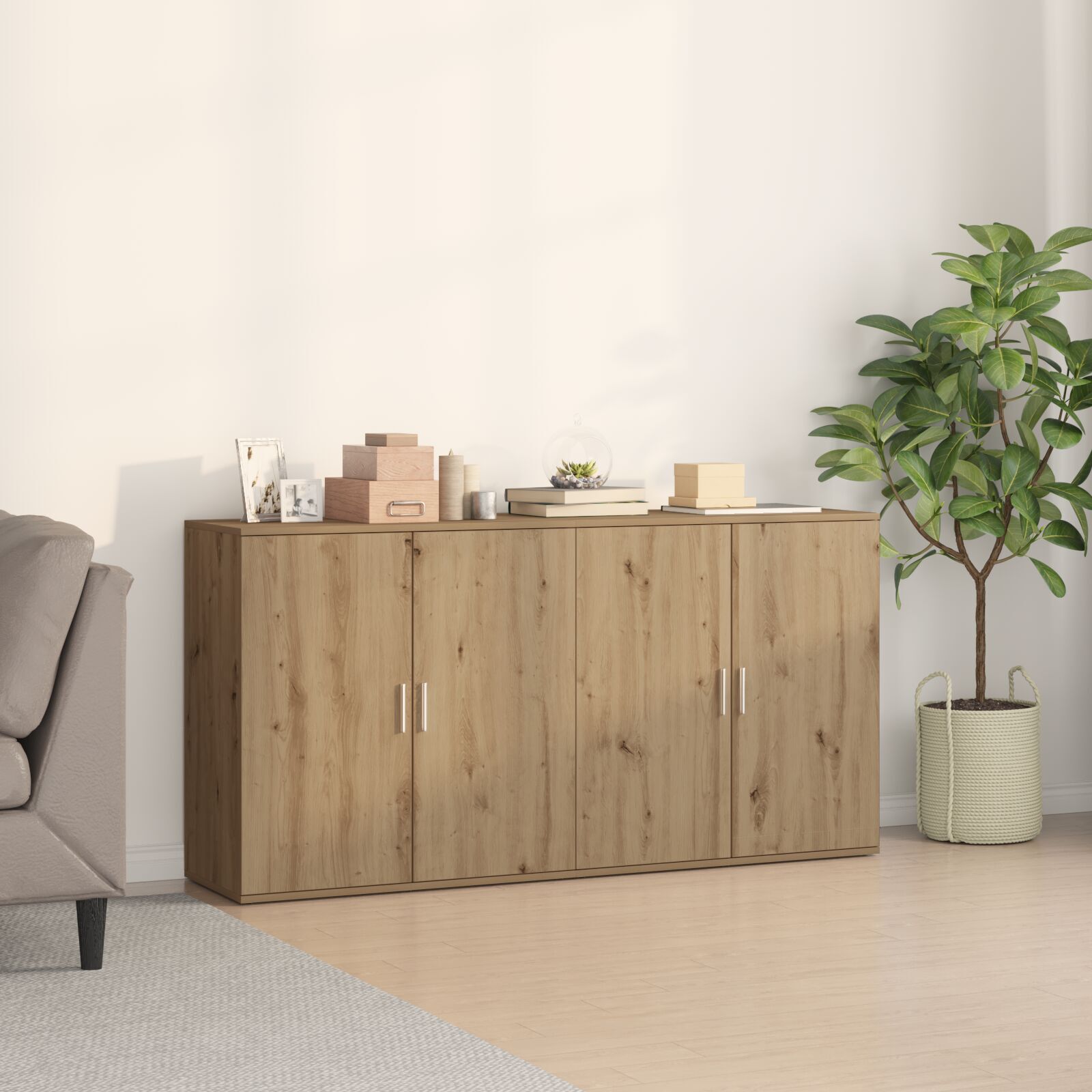 vidaXL Bufeturi 2 pcs stejar artizanal 79 x 38 x 80 cm Lemn compozit