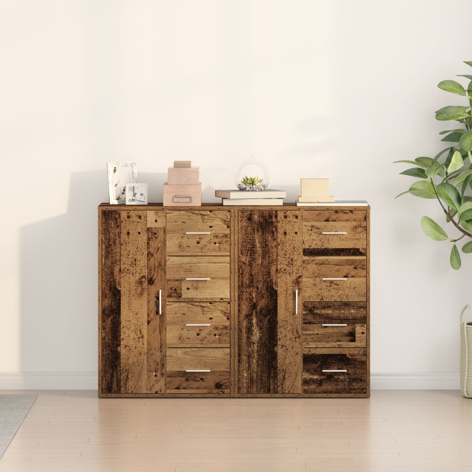 vidaXL Dulapuri 2 piese Lemn Vechi 60x31x84 cm Lemn Stratificat vidaXL Dulapuri 2 piese Lemn Vechi 60x31x84 cm Lemn Stratificat