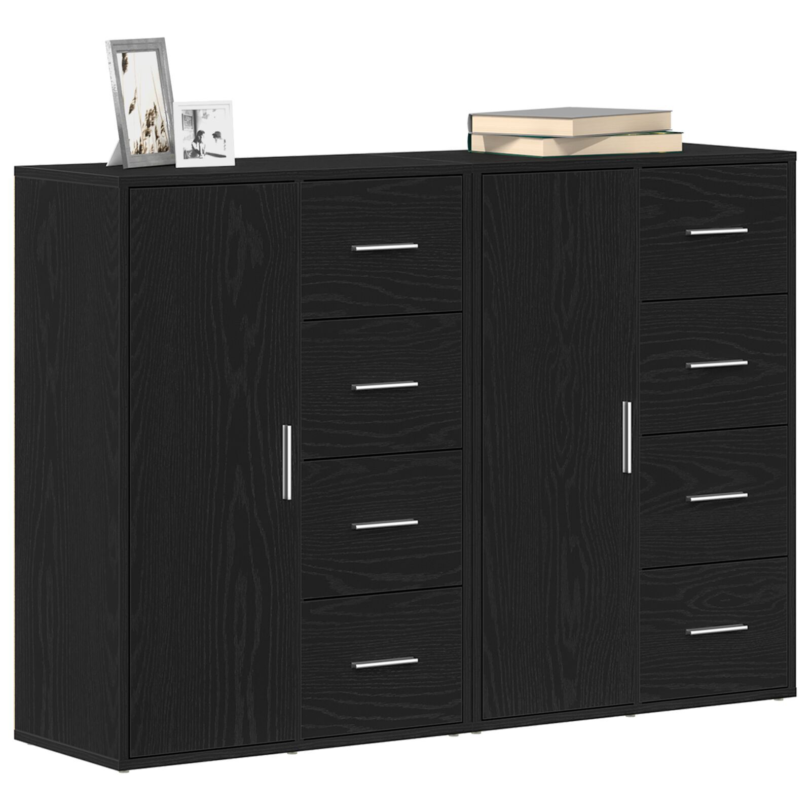 vidaXL Bufeturi 2 pcs Stejar negru 60 x 31 x 84 cm Lemn compozit