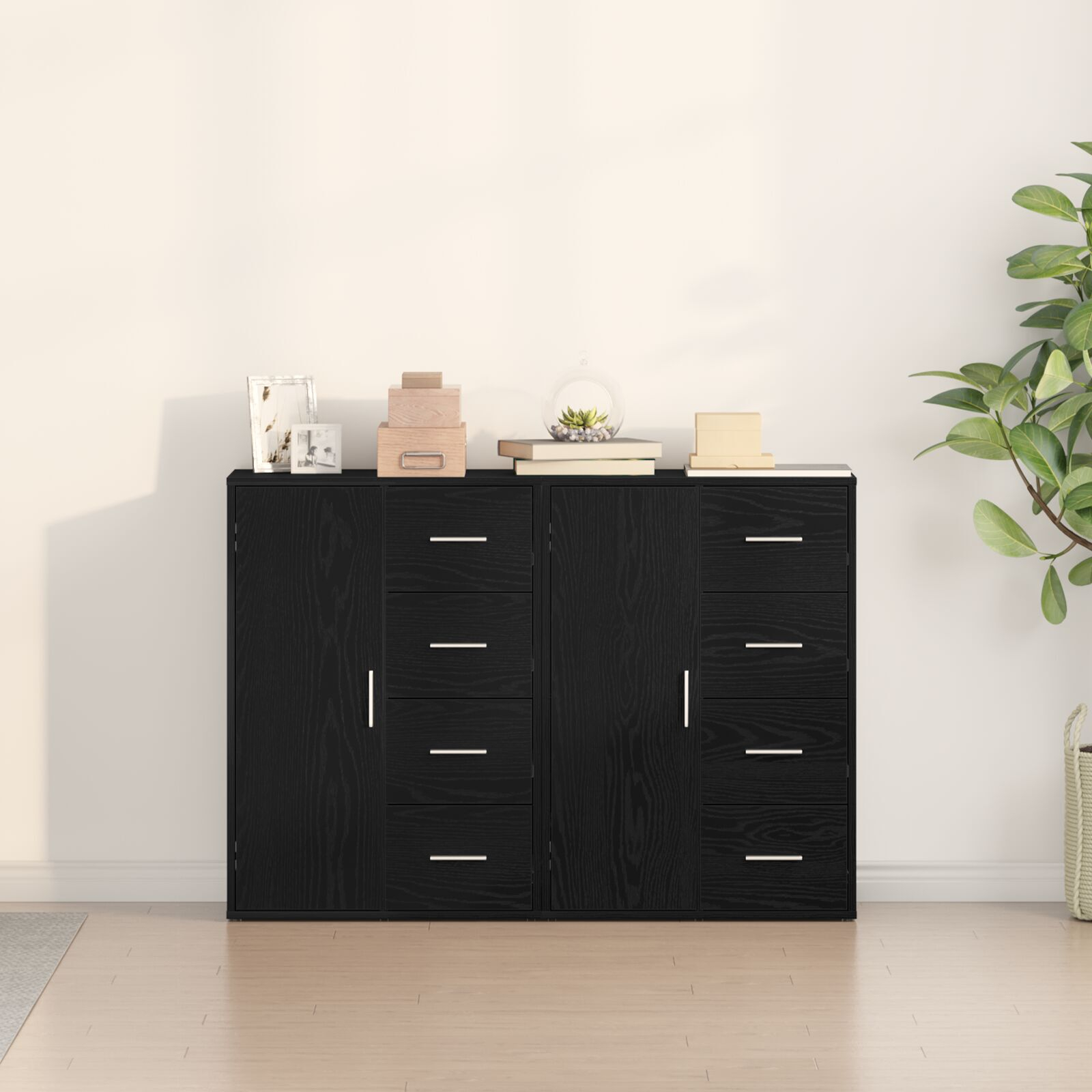 vidaXL Bufeturi 2 pcs Stejar negru 60 x 31 x 84 cm Lemn compozit