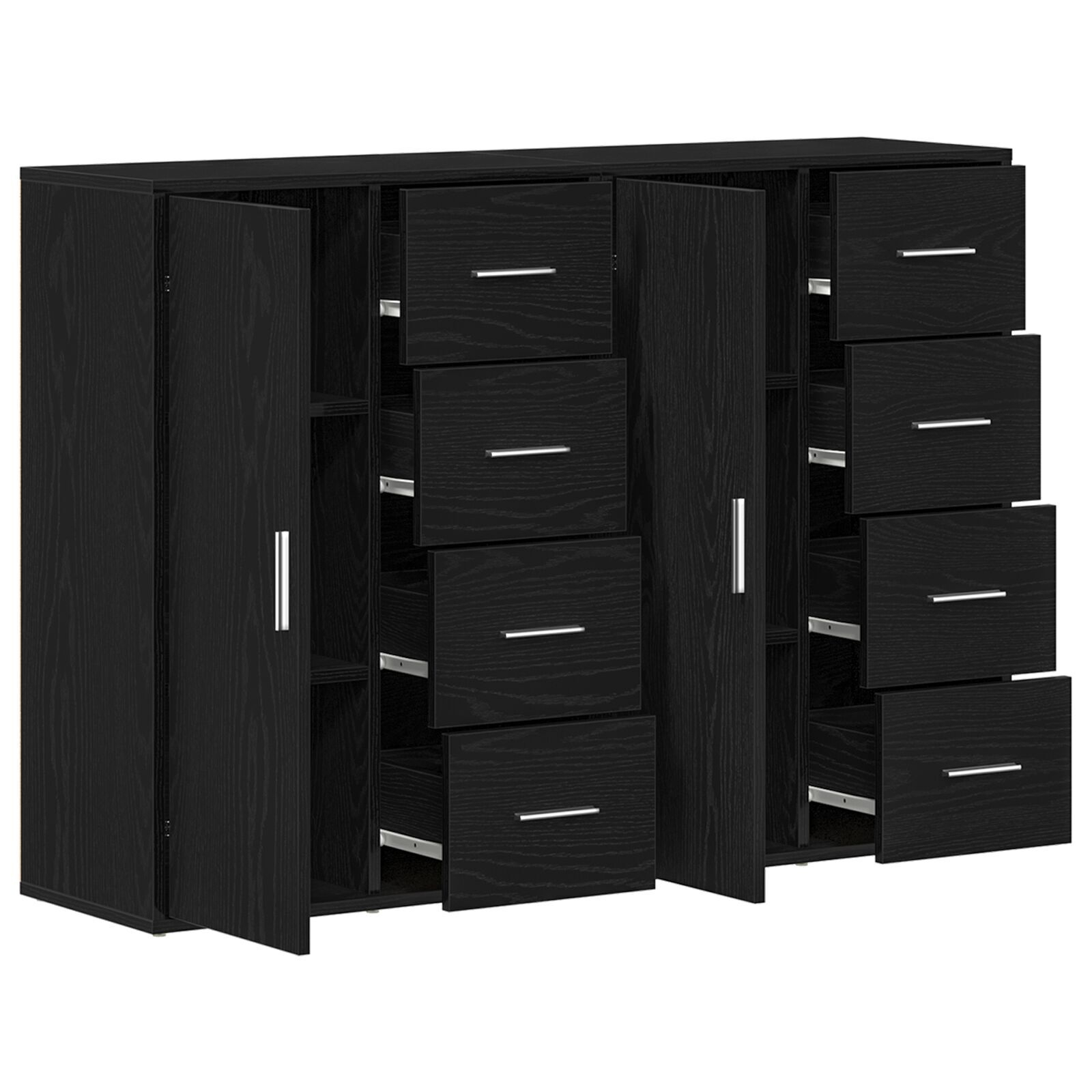 vidaXL Bufeturi 2 pcs Stejar negru 60 x 31 x 84 cm Lemn compozit