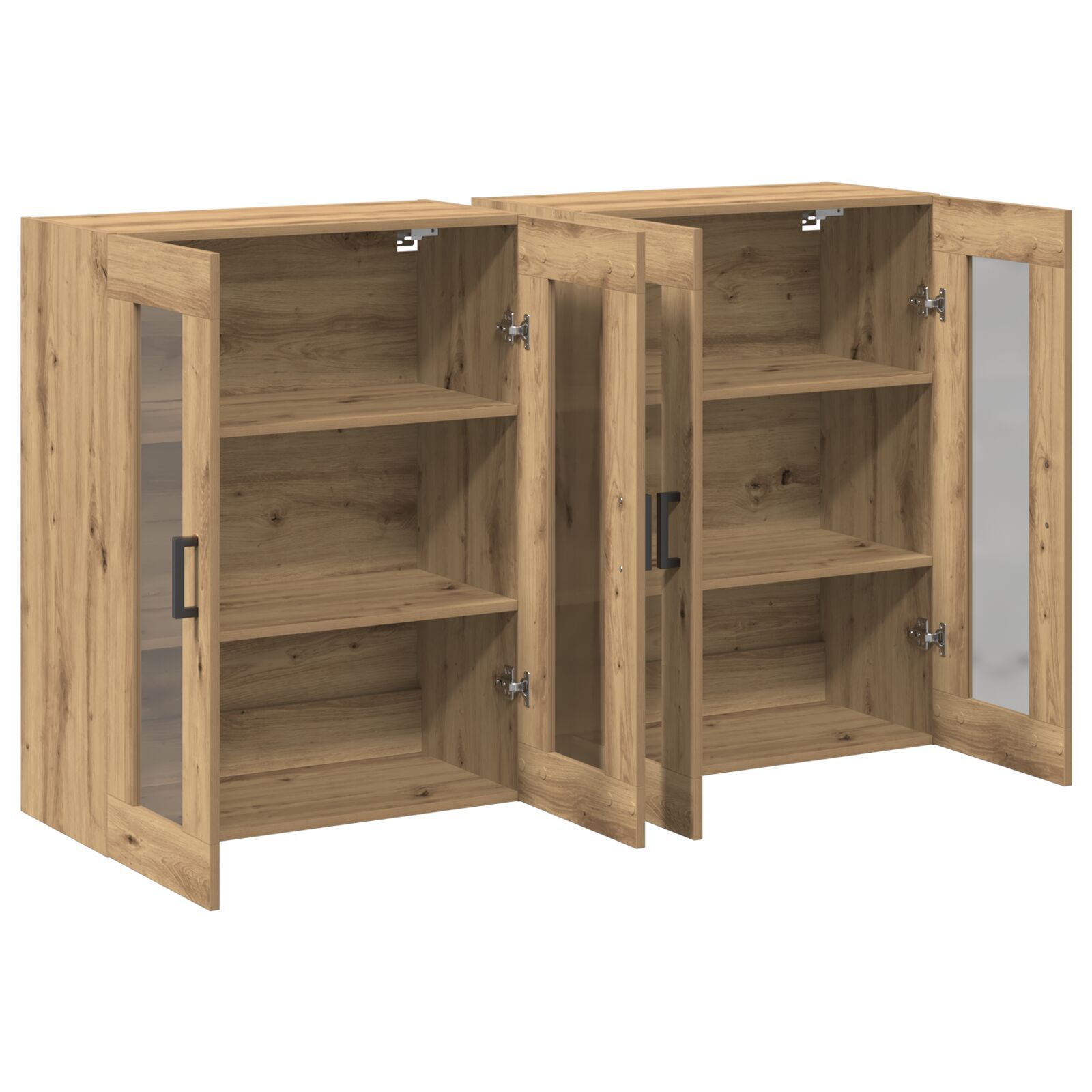 vidaXL Dulap montat pe perete 2 pcs stejar artizanal 69.5 x 34 x 90 cm