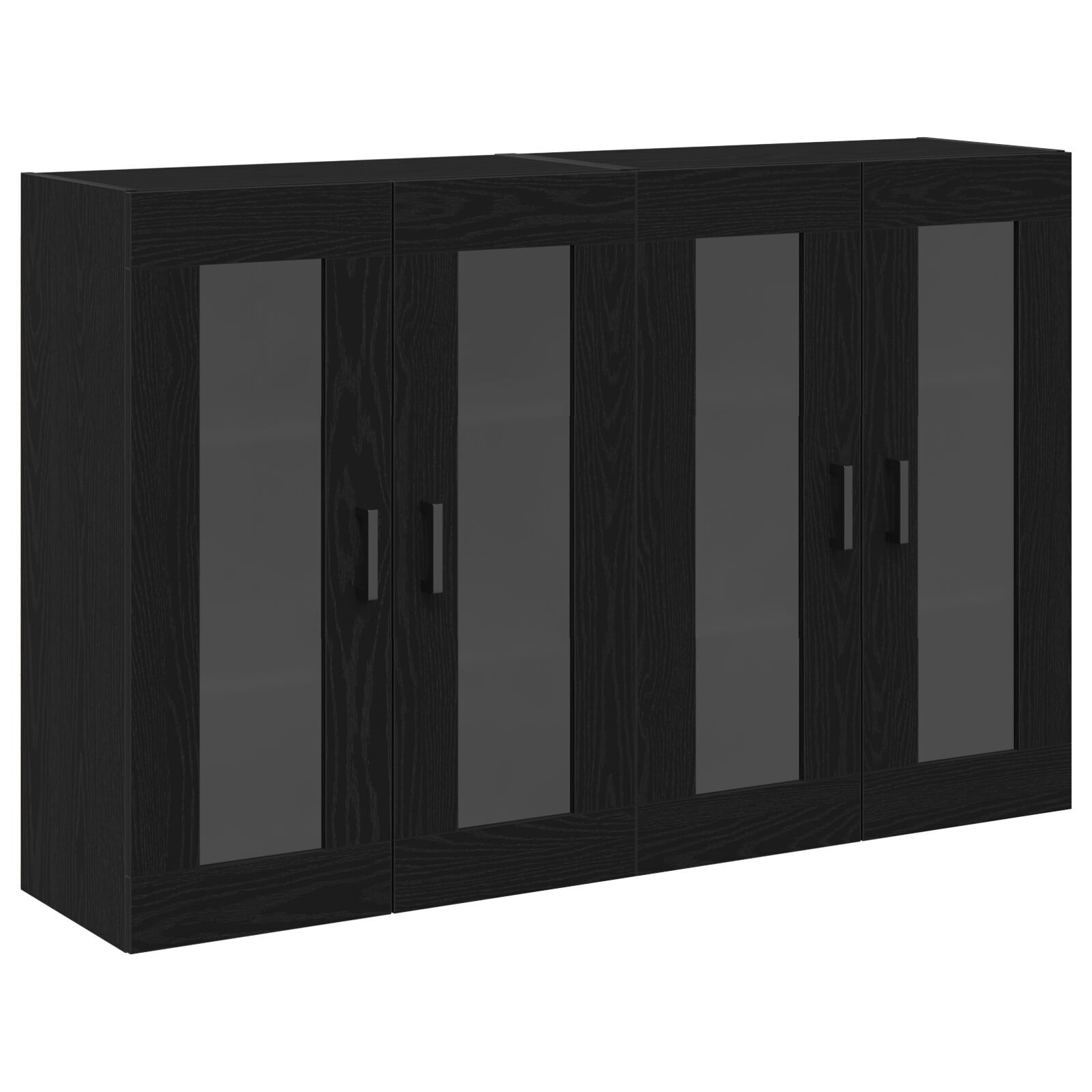 vidaXL Dulap montat pe perete 2 pcs Stejar negru 69.5 x 34 x 90 cm