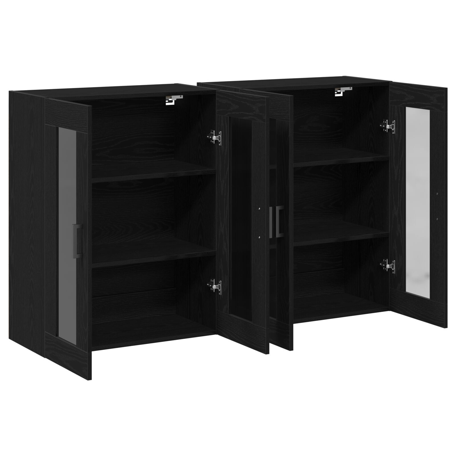 vidaXL Dulap montat pe perete 2 pcs Stejar negru 69.5 x 34 x 90 cm