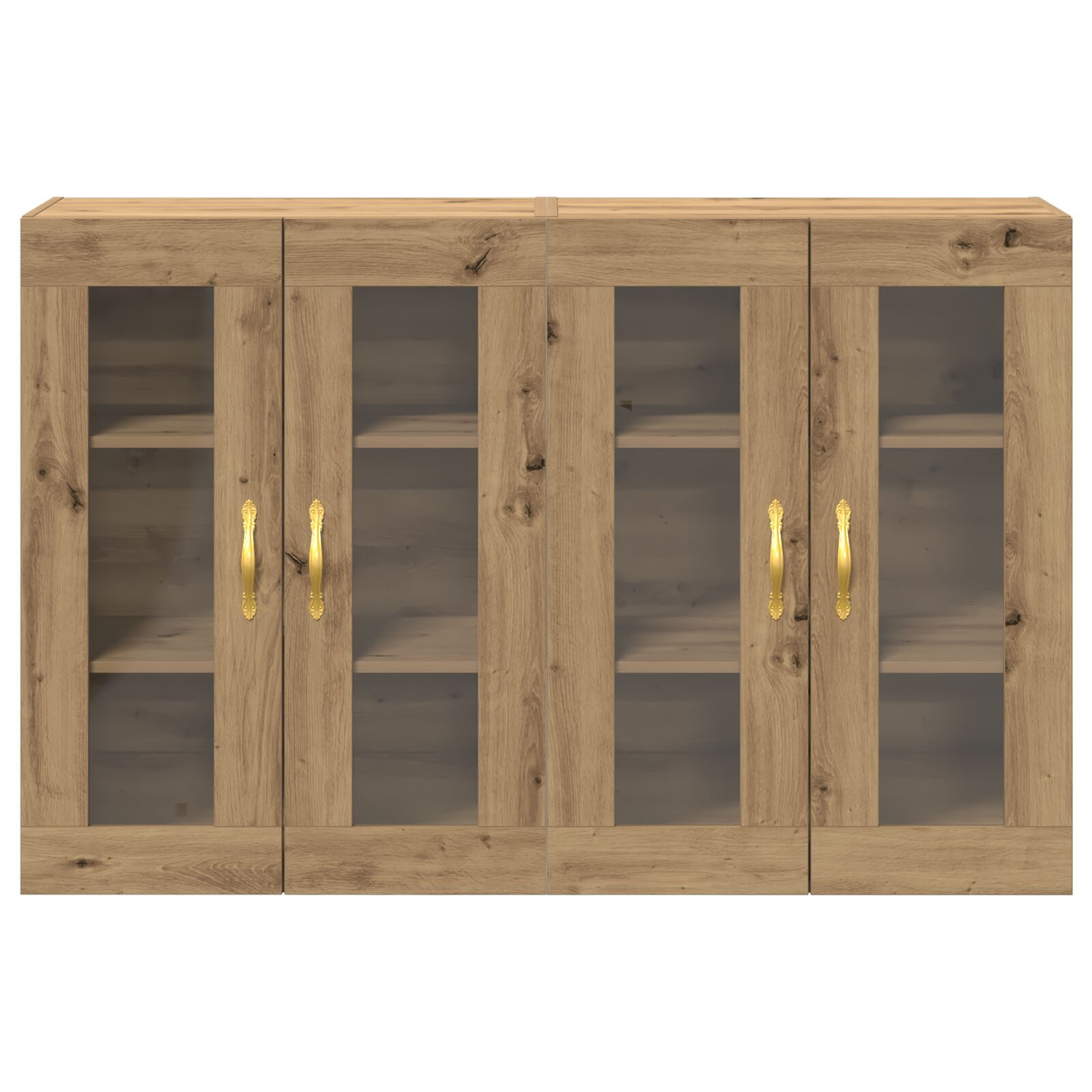 vidaXL Dulap montat pe perete 2 pcs stejar artizanal 69.5 x 34 x 90 cm