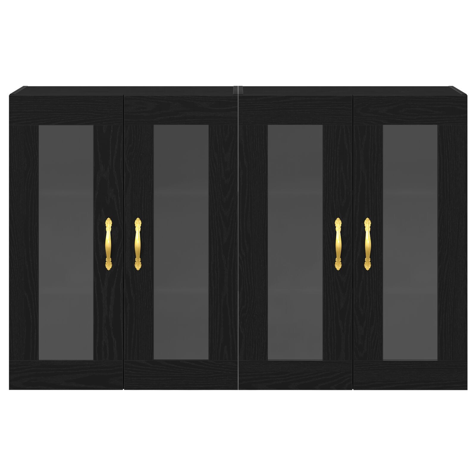 vidaXL Dulap montat pe perete 2 pcs Stejar negru 69.5 x 34 x 90 cm