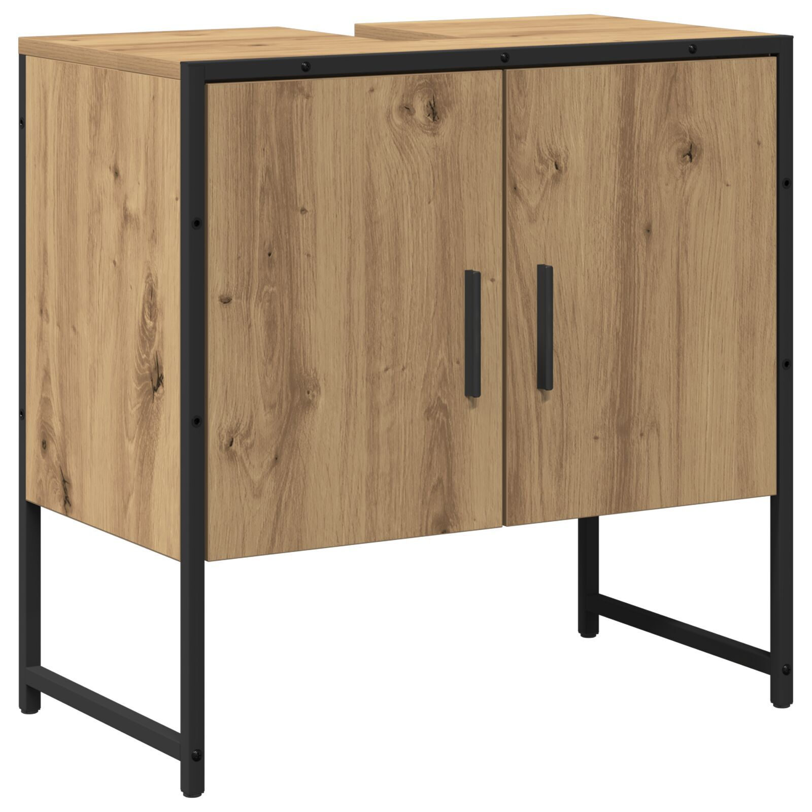 vidaXL Set de mobilier pentru baie Pe perete 2 pcs Maro Lemn compozit