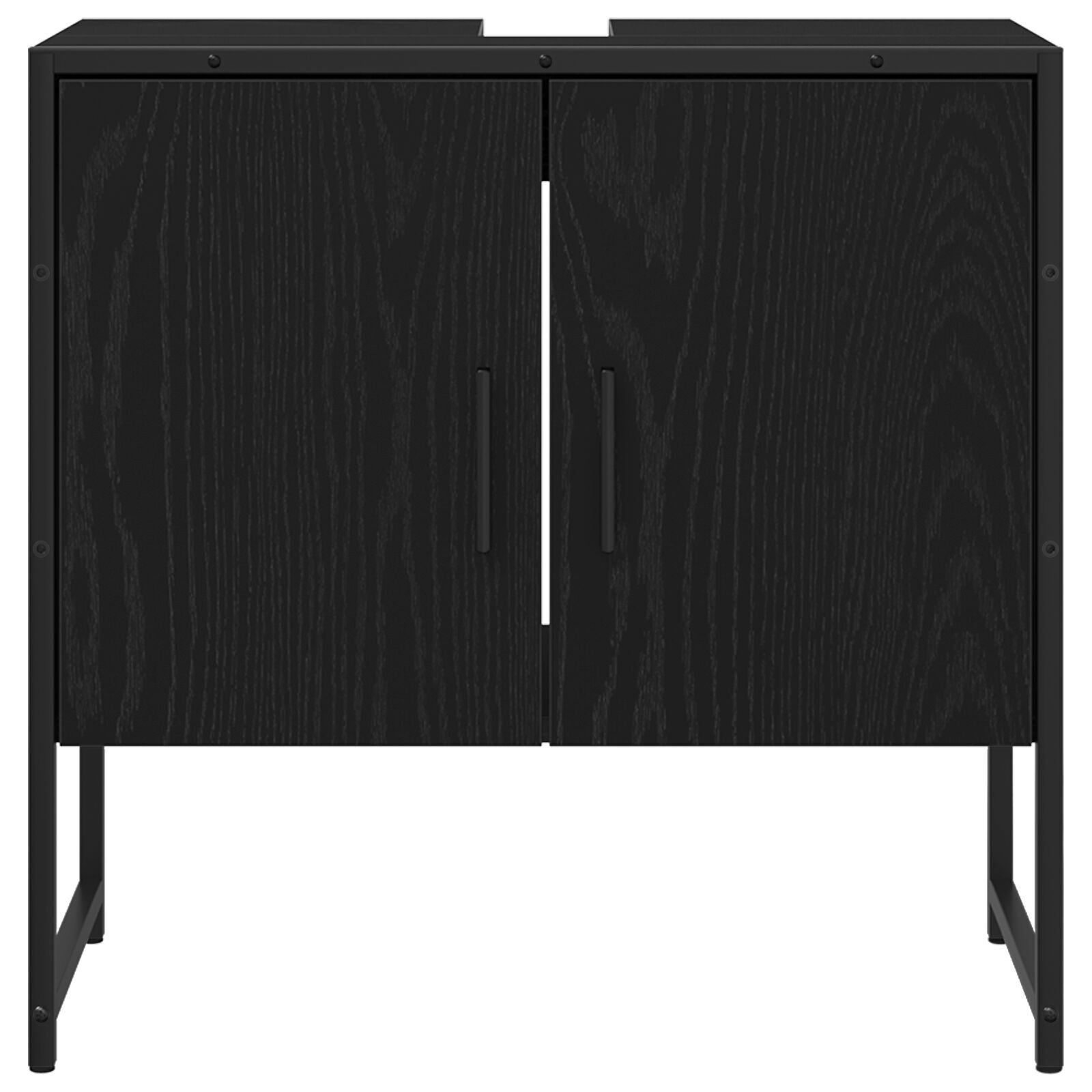 vidaXL Set de mobilier pentru baie cu ușă 2 pcs Negru 60 x 33 x 60 cm vidaXL Set de mobilier pentru baie cu ușă 2 pcs Negru 60 x 33 x 60 cm