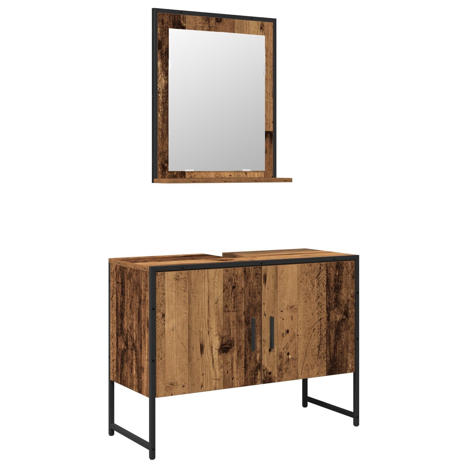 vidaXL Set de mobilier pentru baie cu ușă 2 pcs Maro 80 x 33 x 60 cm vidaXL Set de mobilier pentru baie cu ușă 2 pcs Maro 80 x 33 x 60 cm